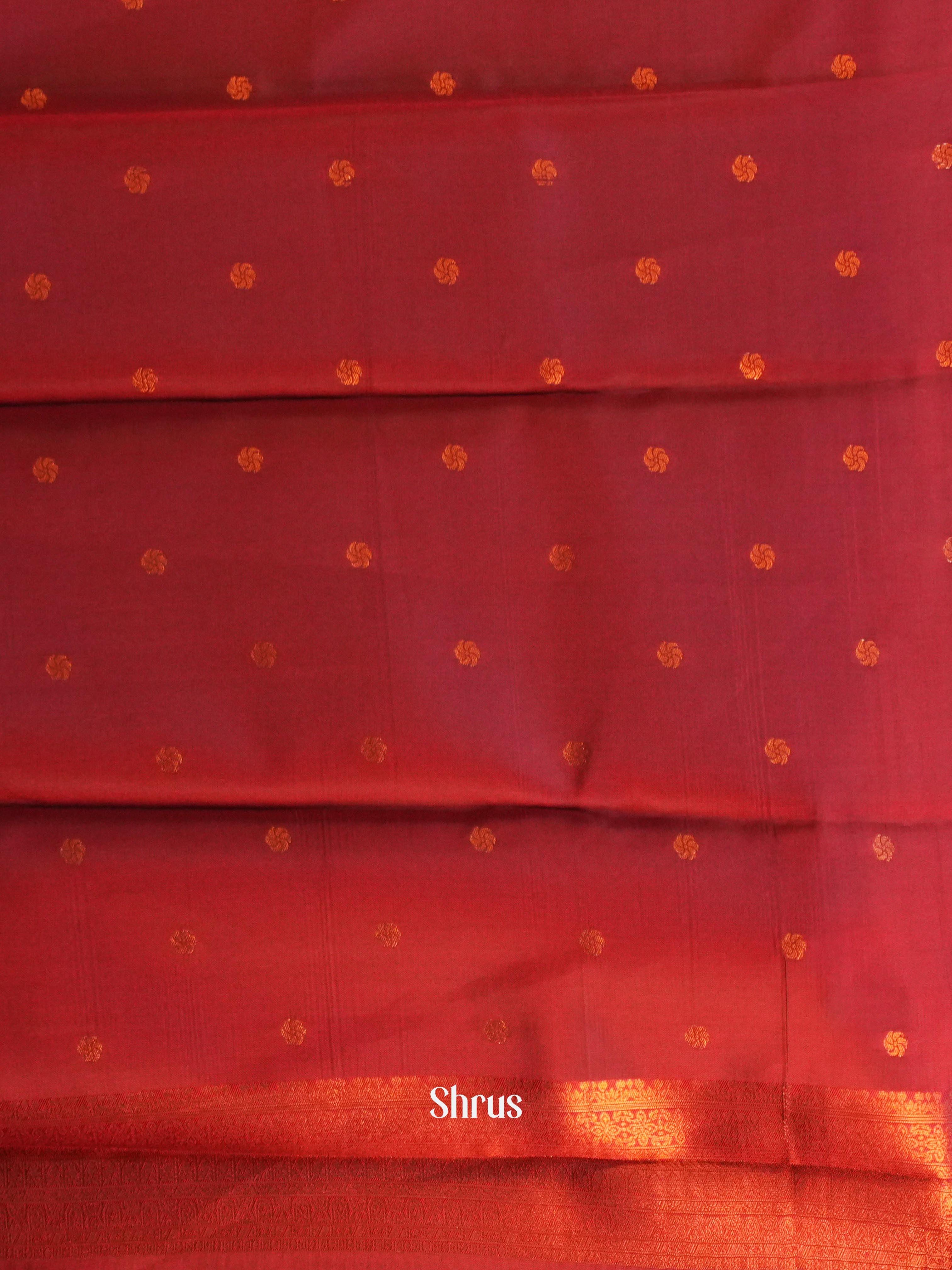 Beige & Maroon- Semi Arani Silk Saree