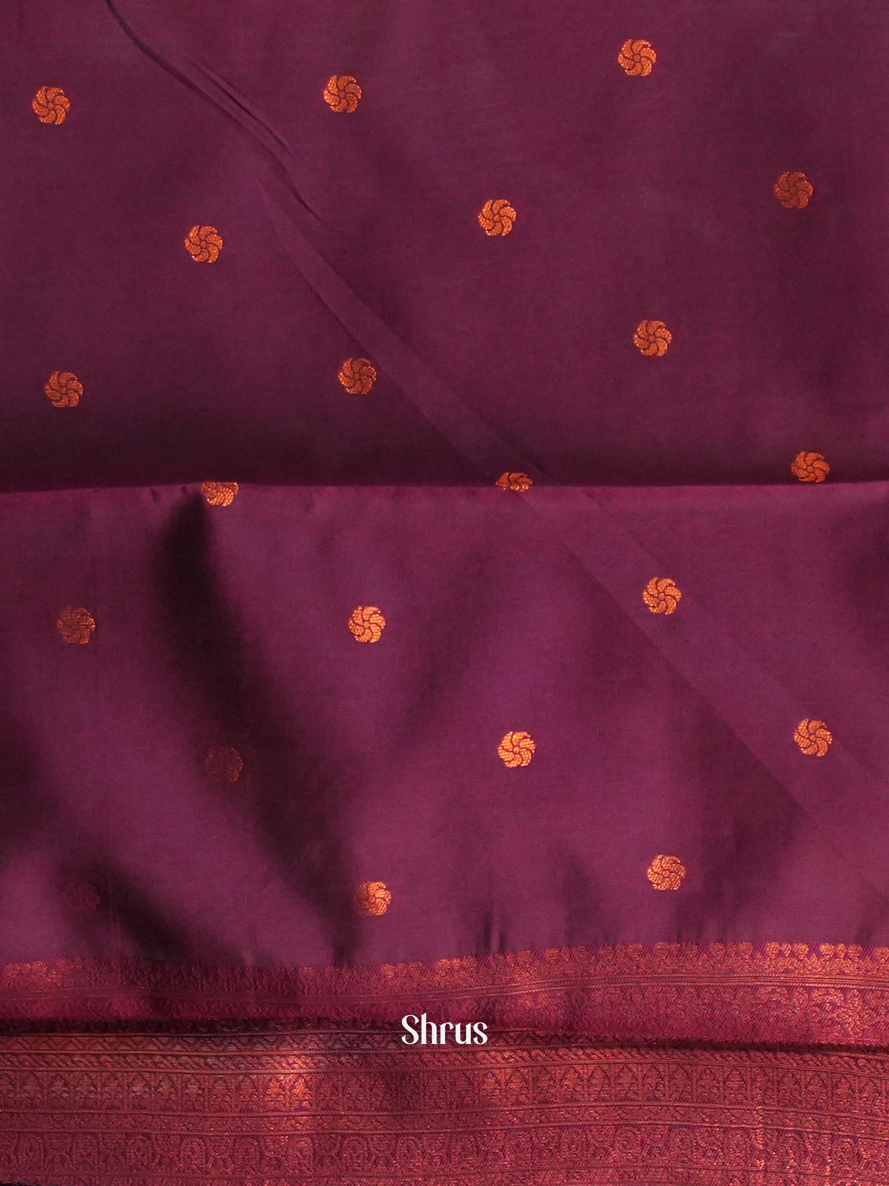 Orange & Purple- Semi Arani Silk Saree