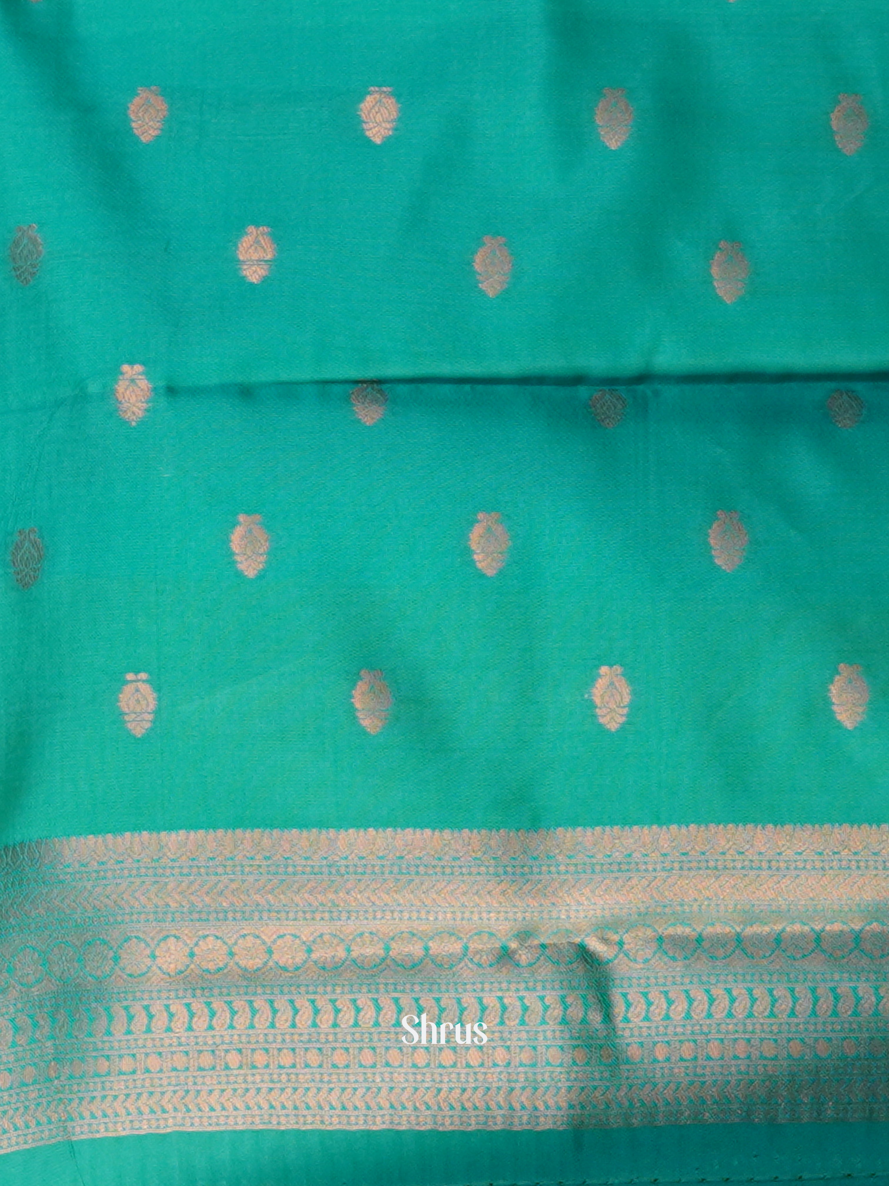 Mustard & Teal - Semi Arani Silk Saree