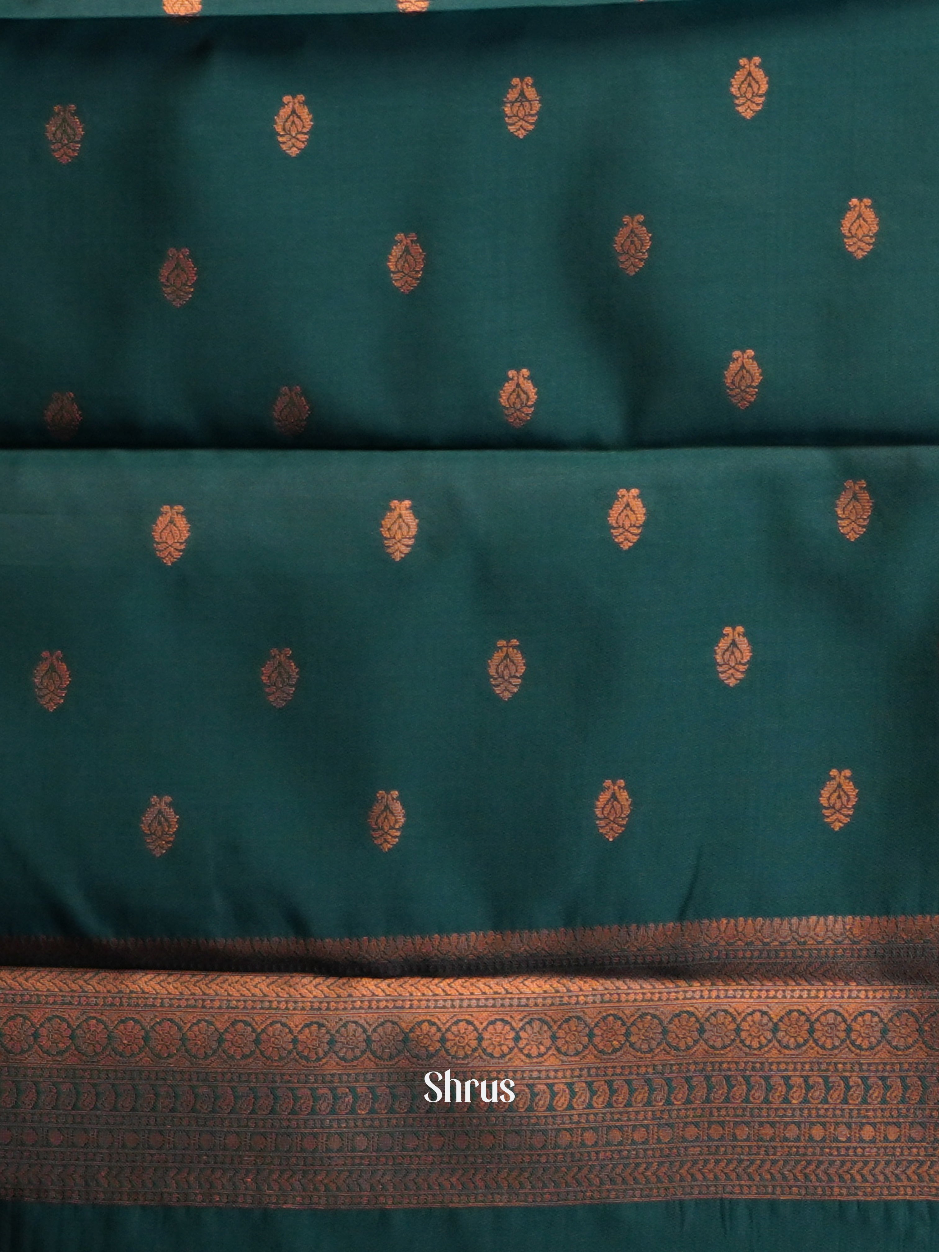 Orange & Green - Semi Arani Silk Saree