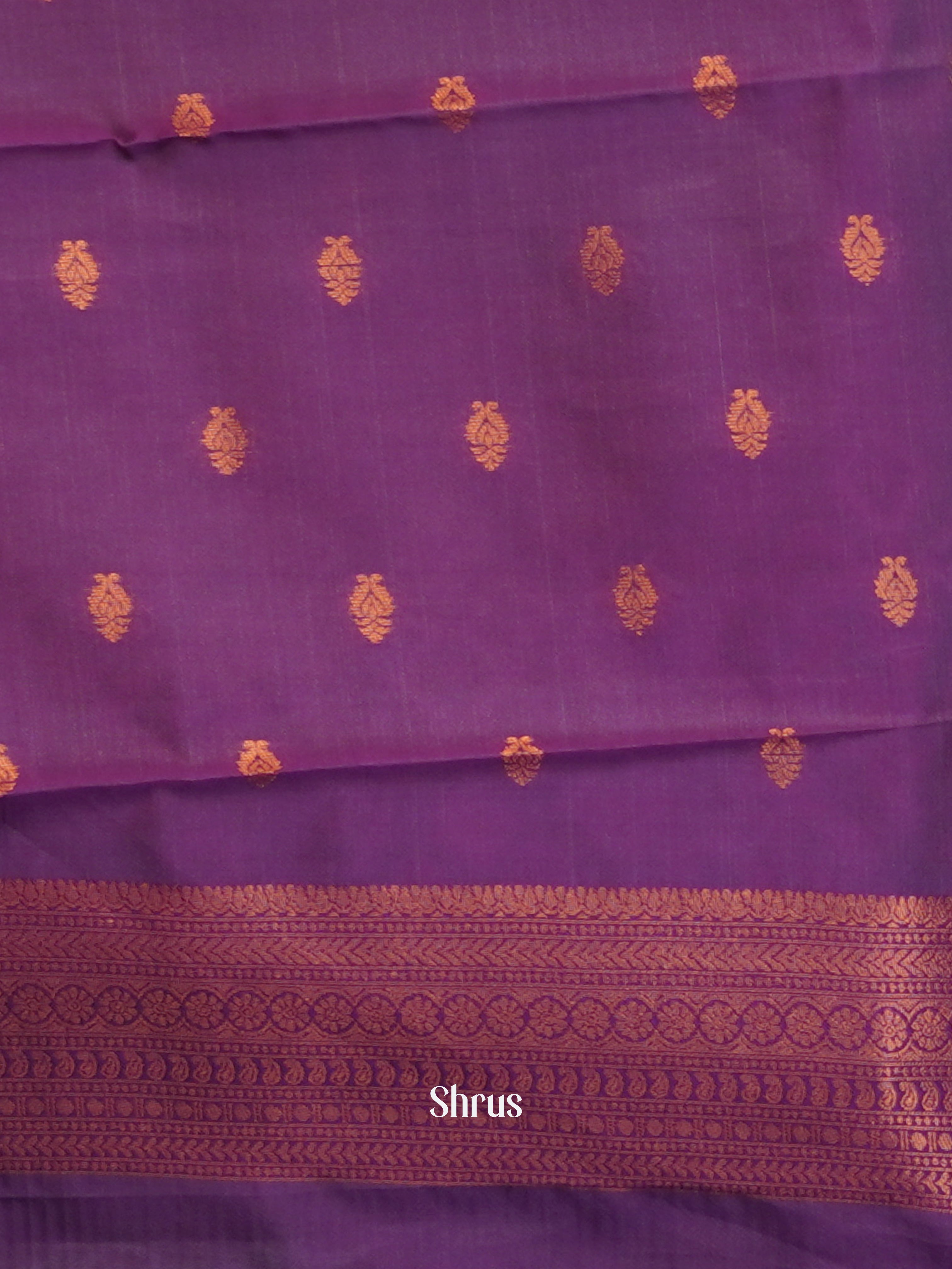 Dusty Pink & Purple - Semi Arani Silk Saree