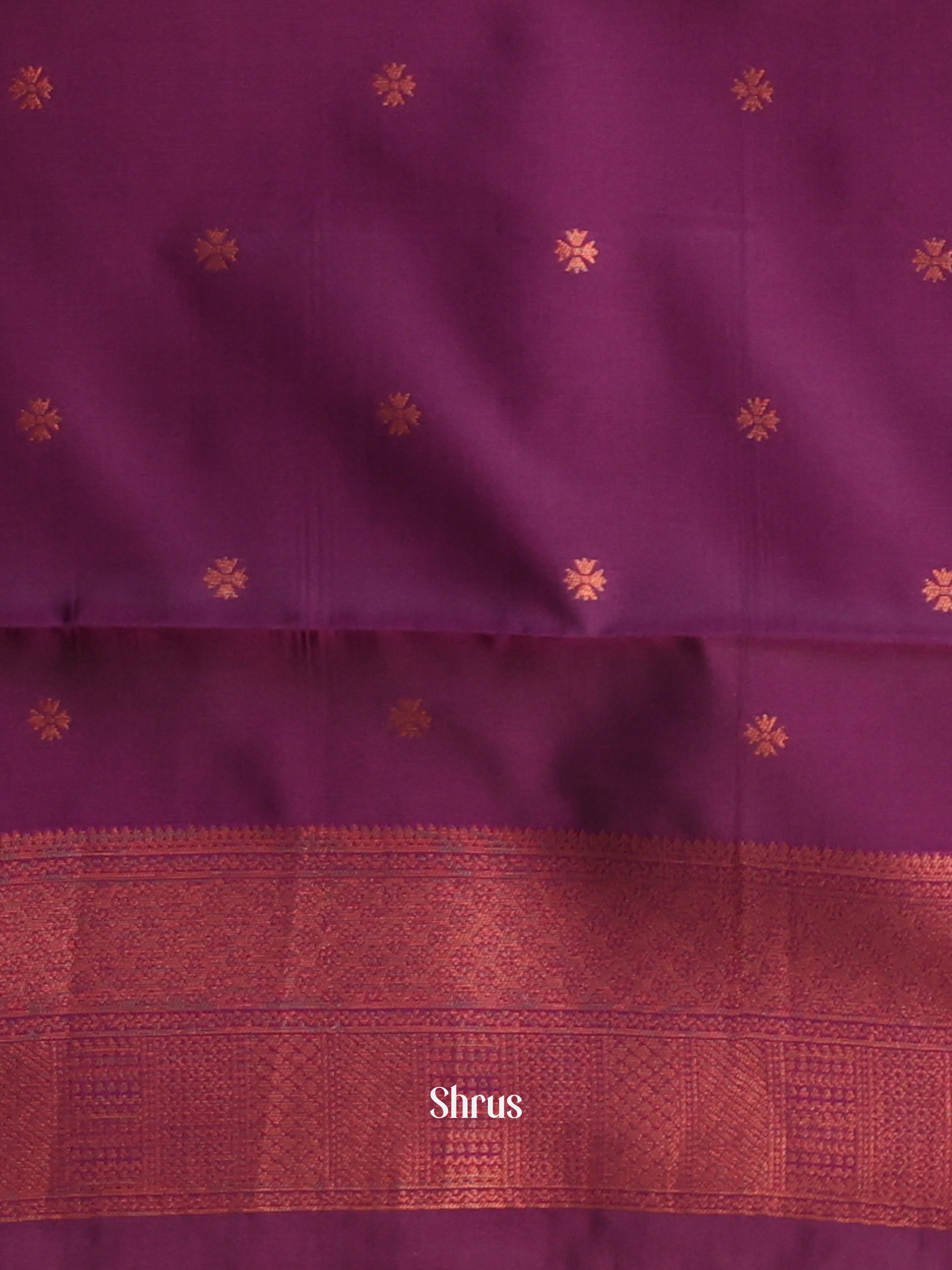 Peach & Purple - Semi Arani Silk Saree - Shop on ShrusEternity.com