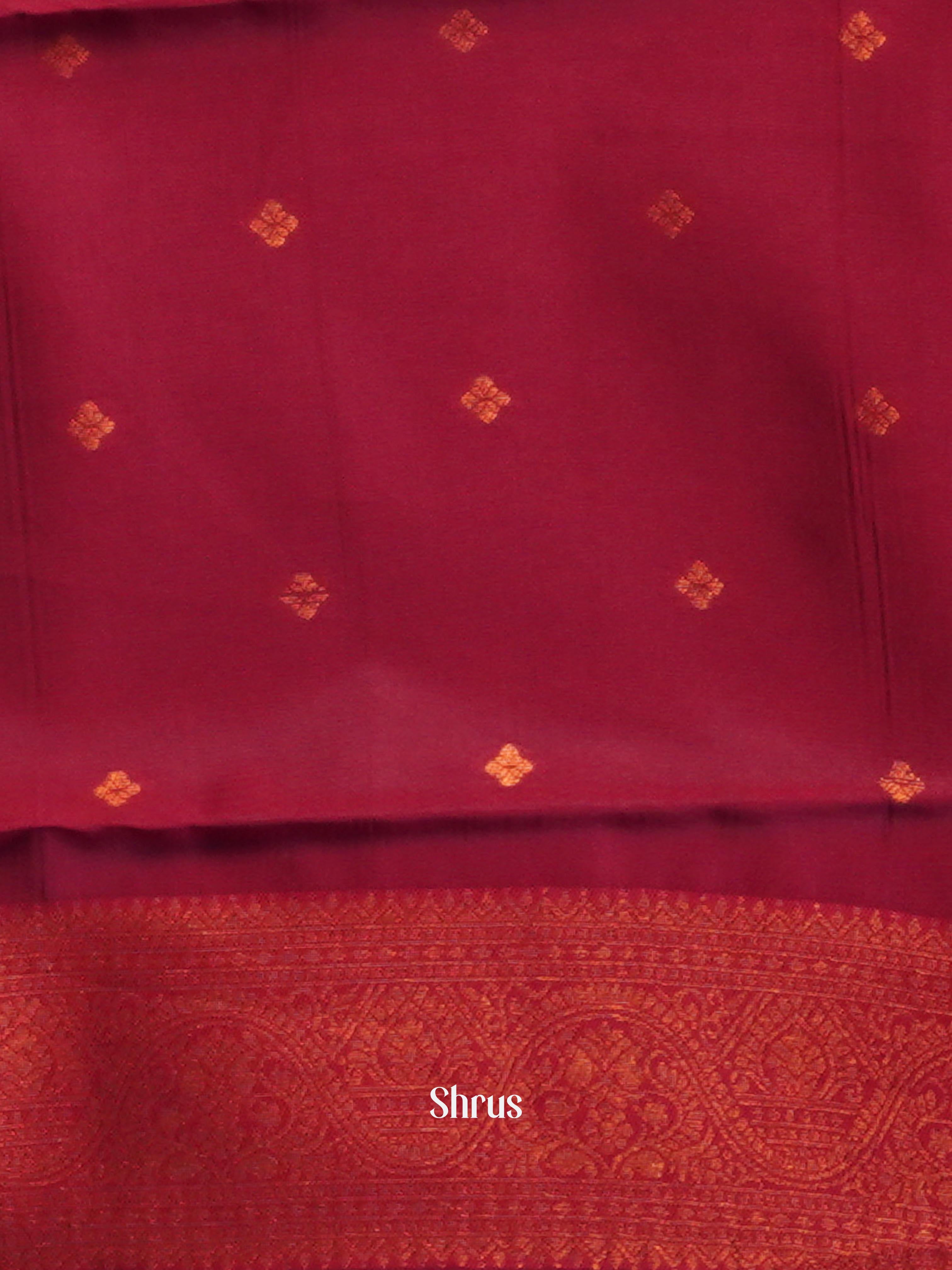 Grey & Maroon - Semi Arani Silk Saree