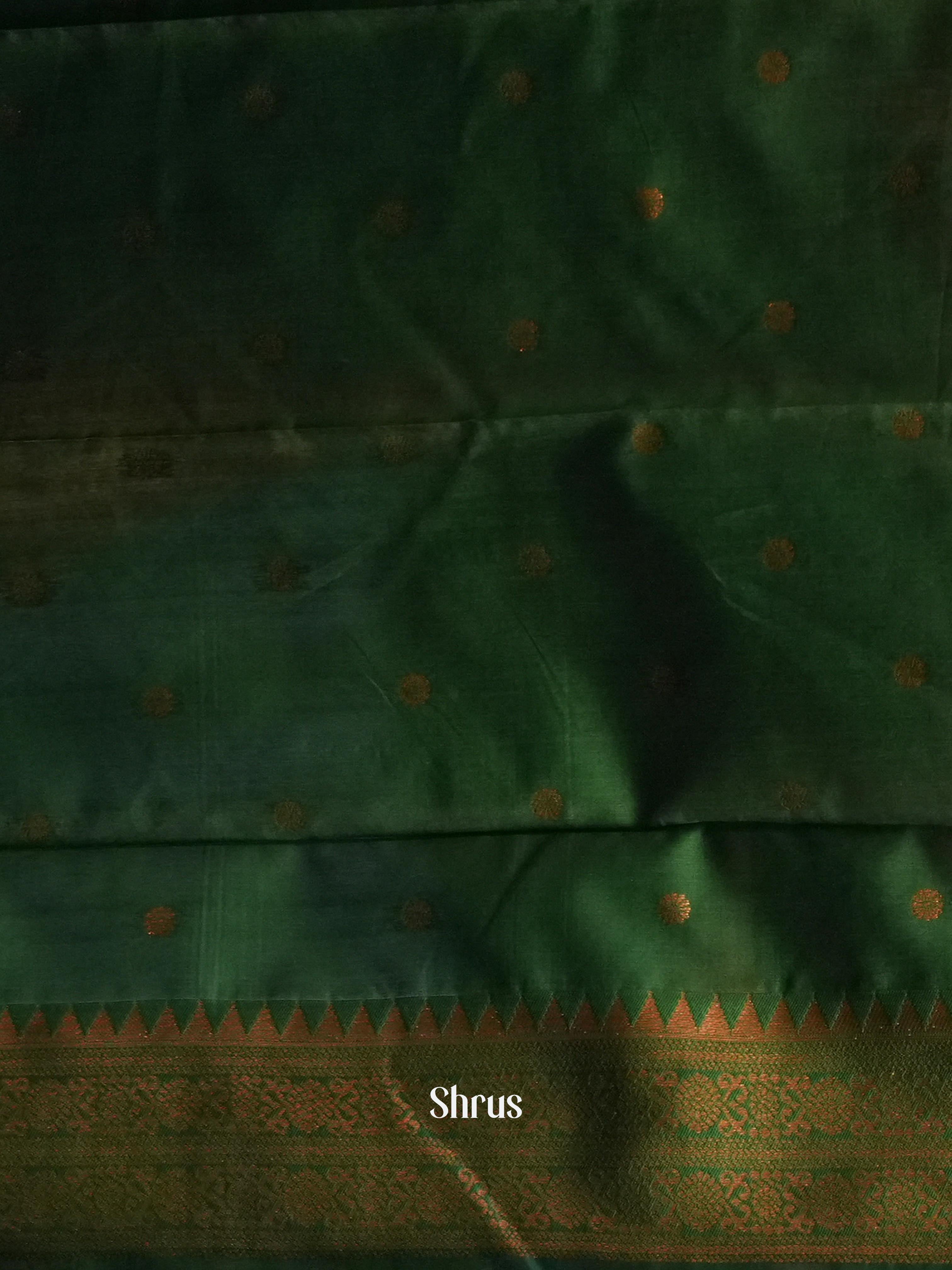 Violet & Green- Semi Arani Silk Saree