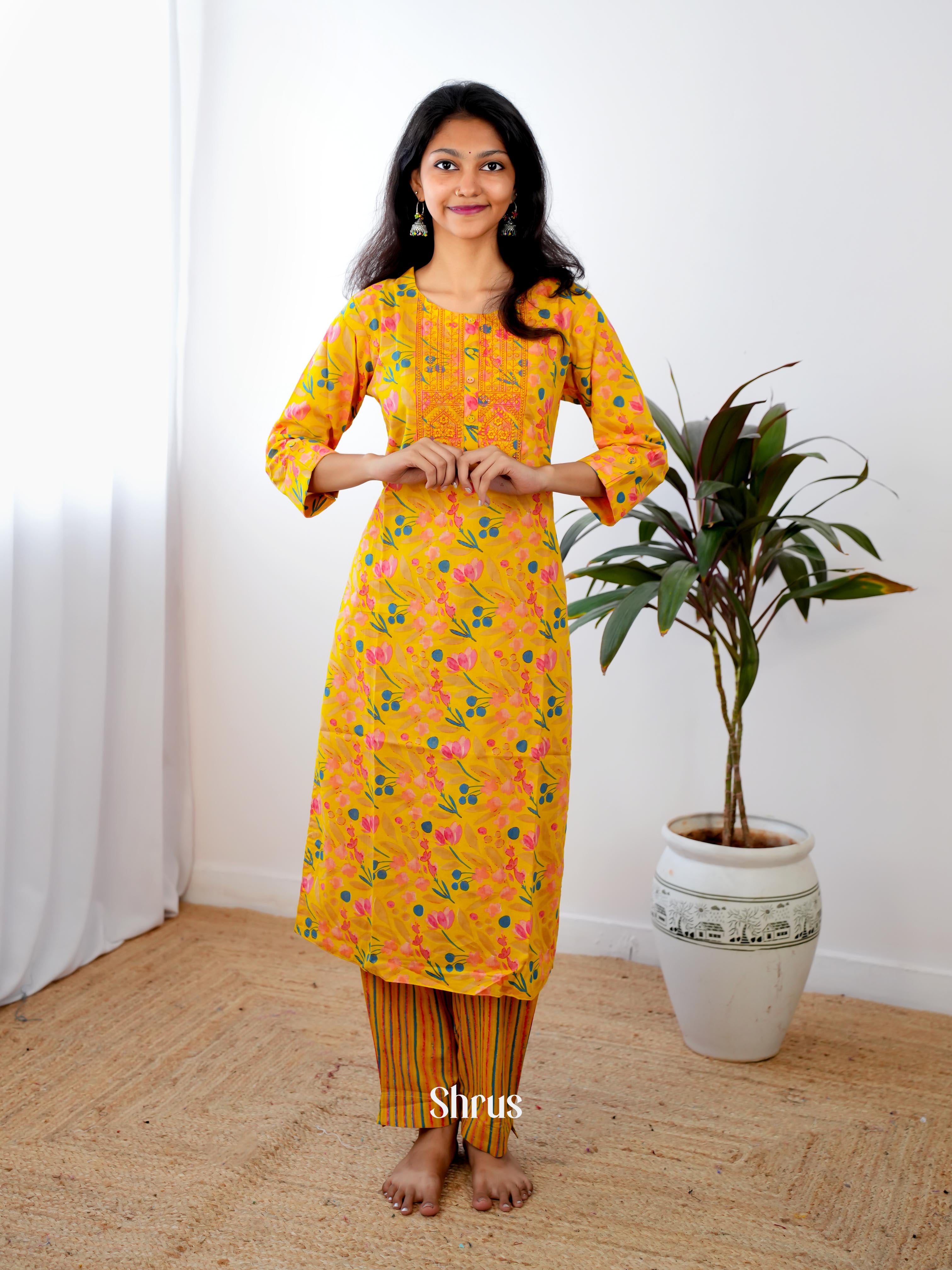 Mustard- 2pc Casual Readymade Suits