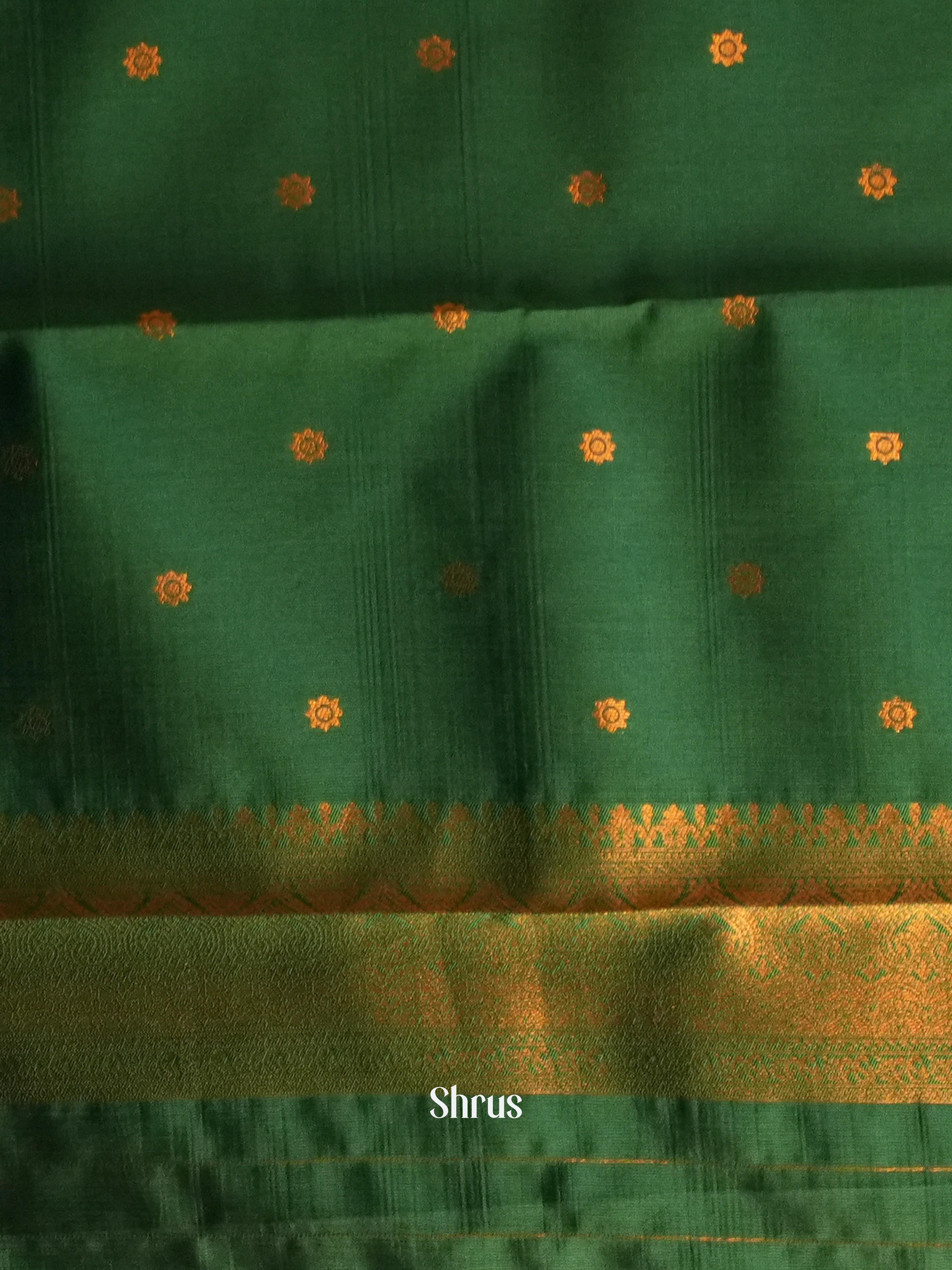 Violet & Green - Semi Arani Silk Saree