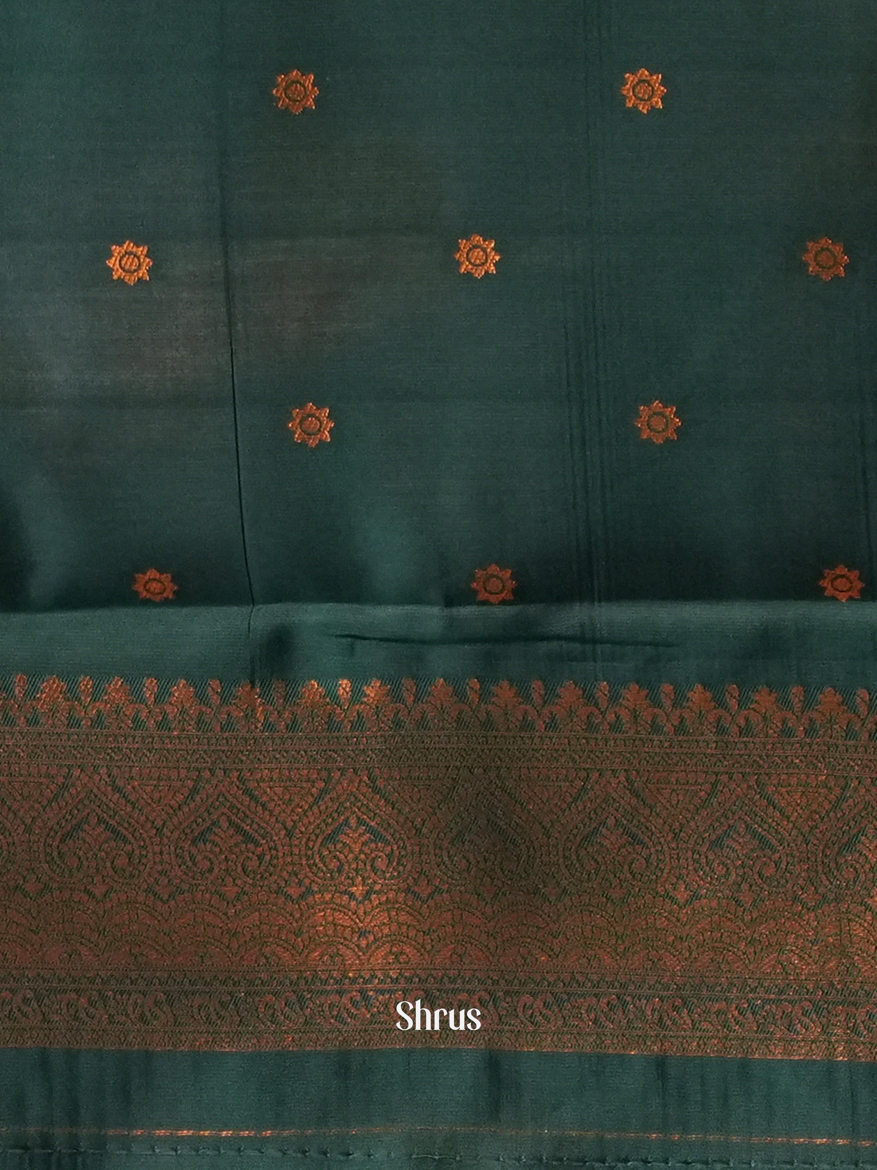 Dusty Pink & Green- Semi Arani Silk Saree