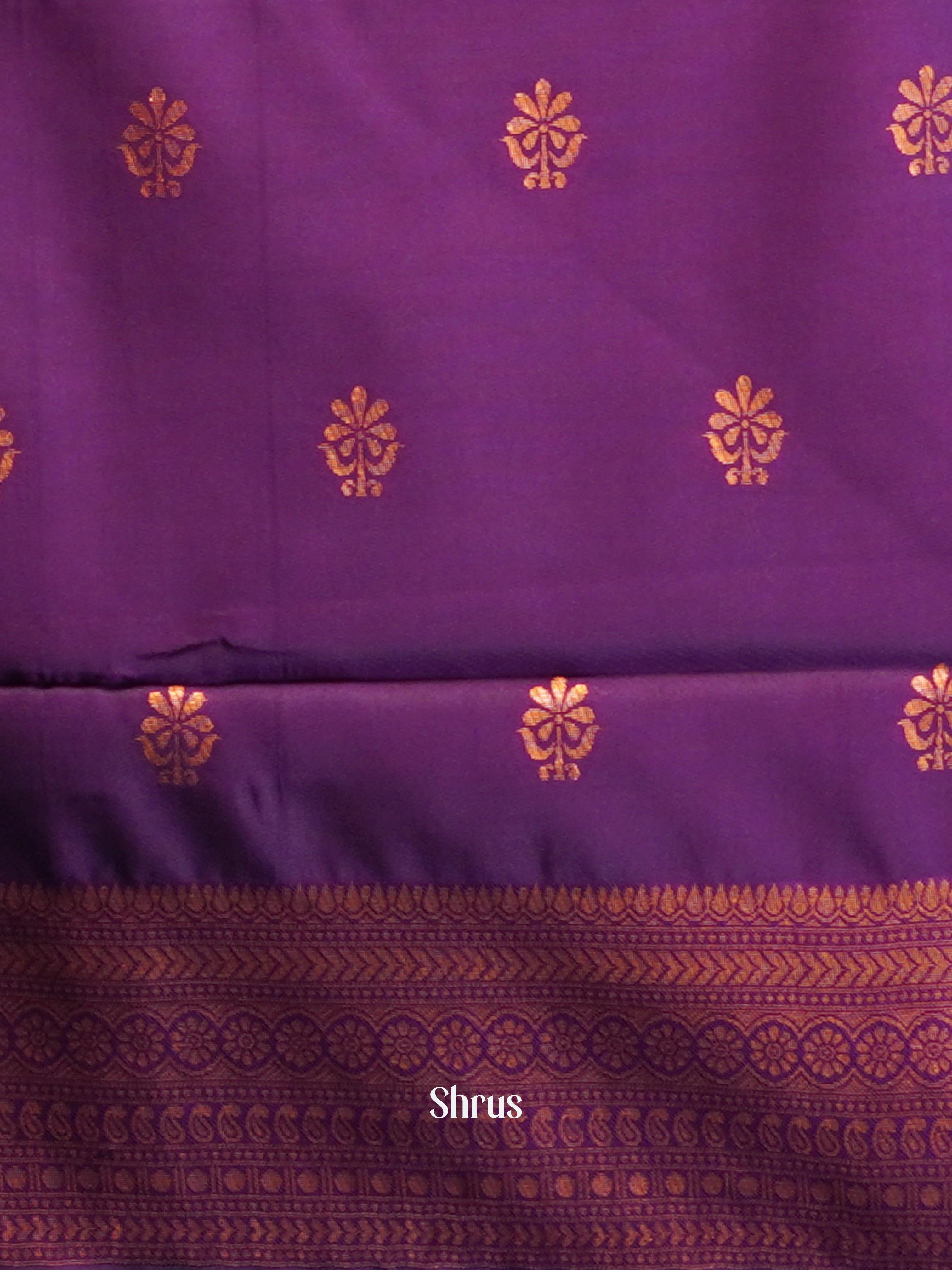 Green & Purple - Semi Arani Silk Saree