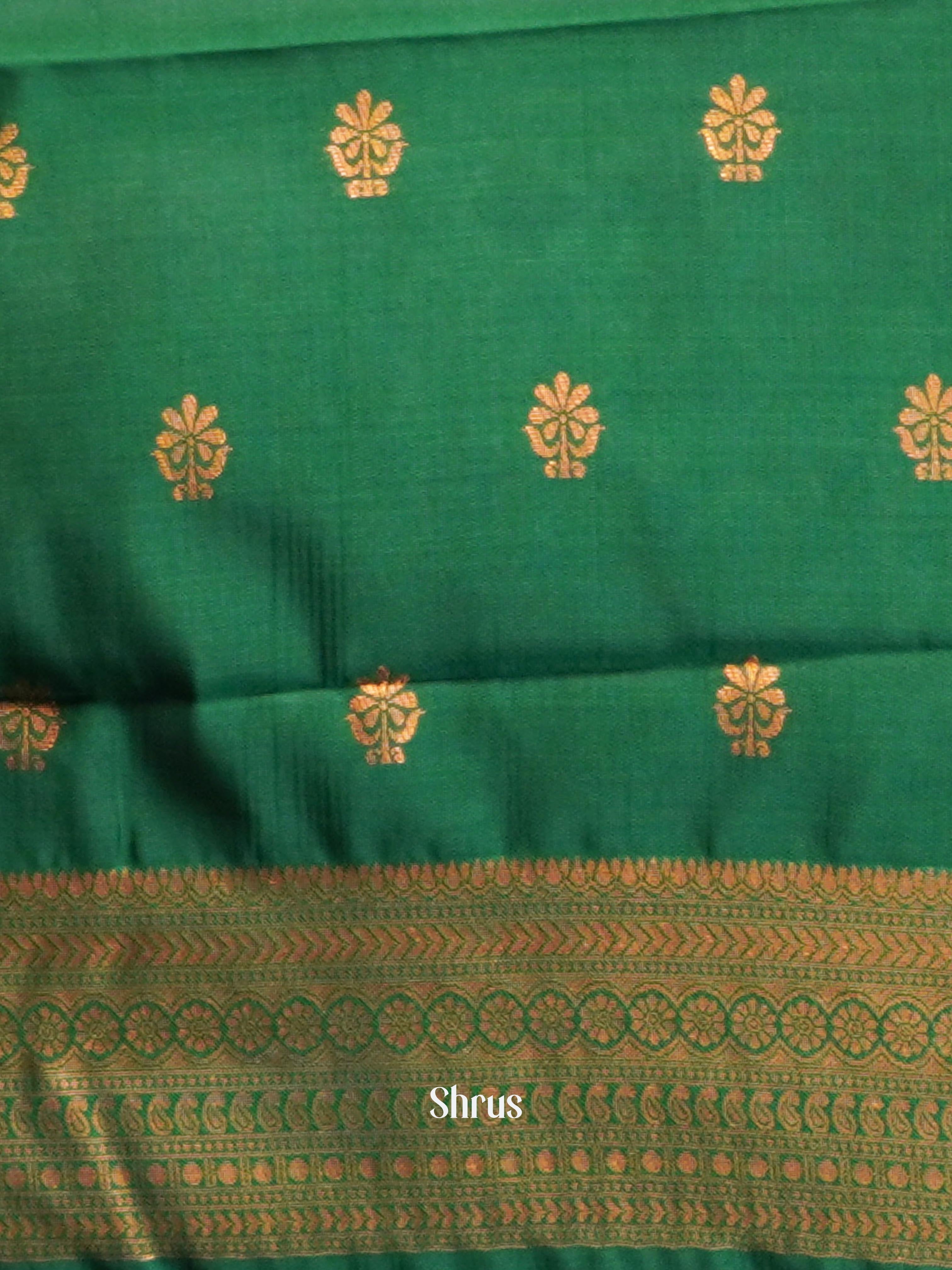 Brown & Green - Semi Arani Silk Saree