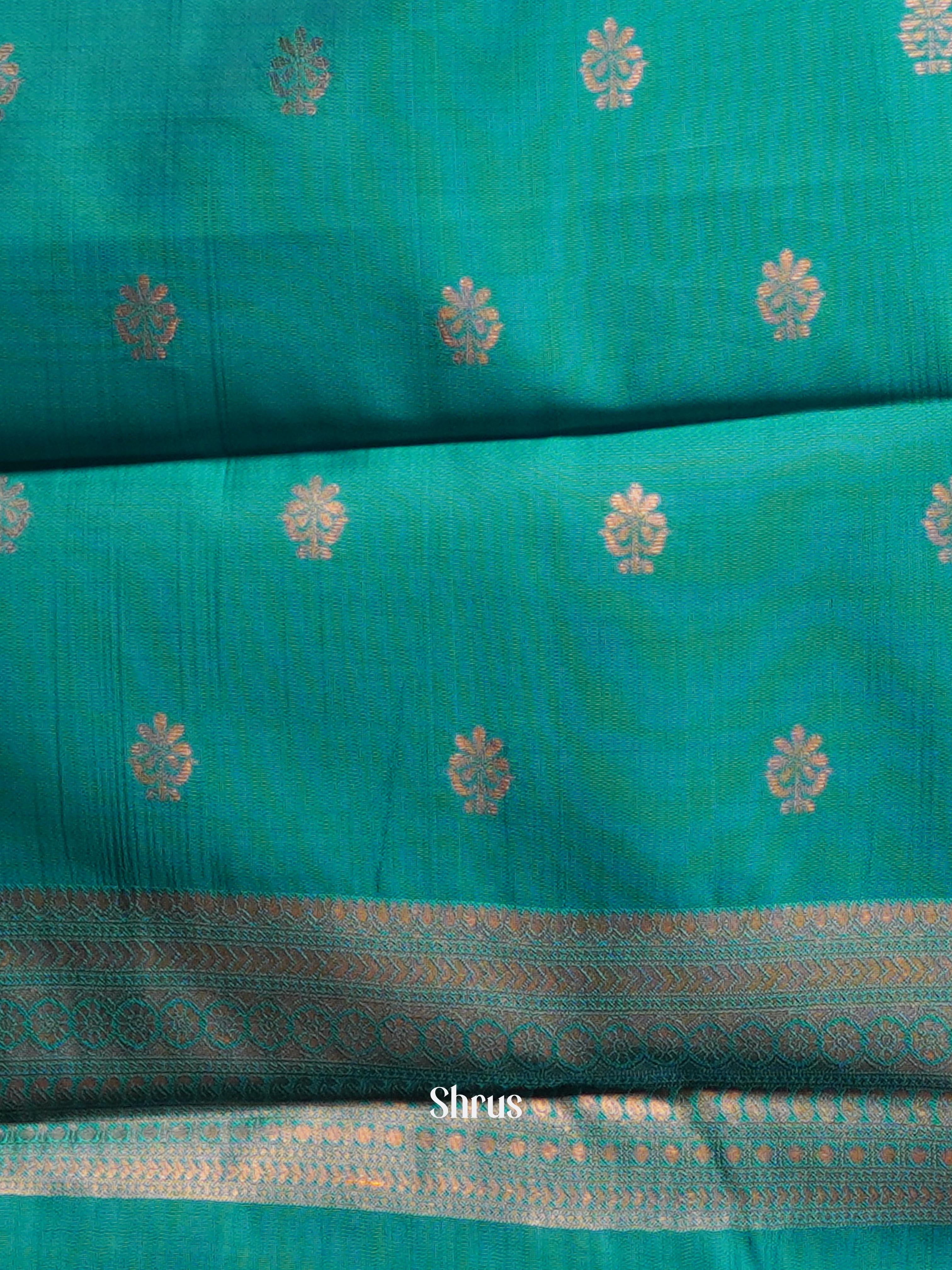 Brown & Teal - Semi Arani Silk Saree