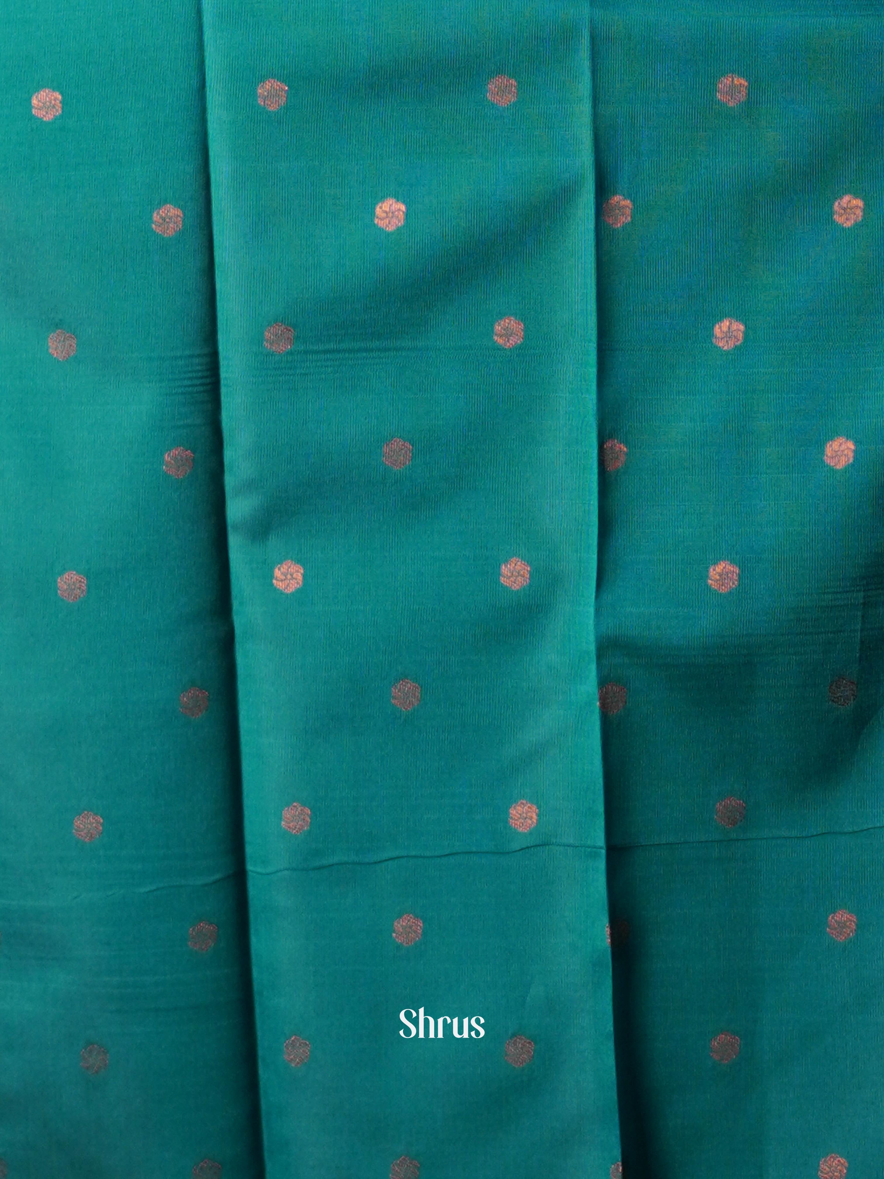 Violet  & Teal - Semi Arani Silk Saree