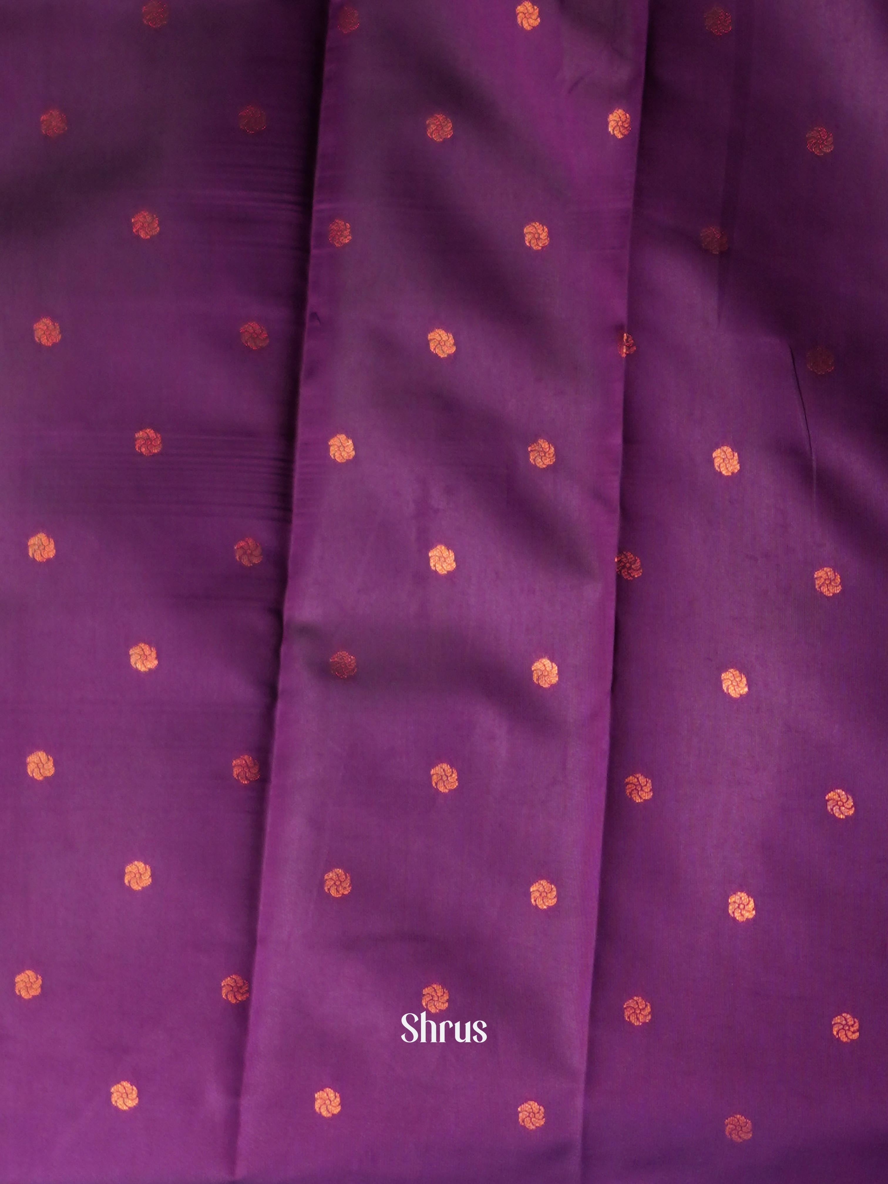 Pastel Green &  Purple - Semi Arani Silk Saree