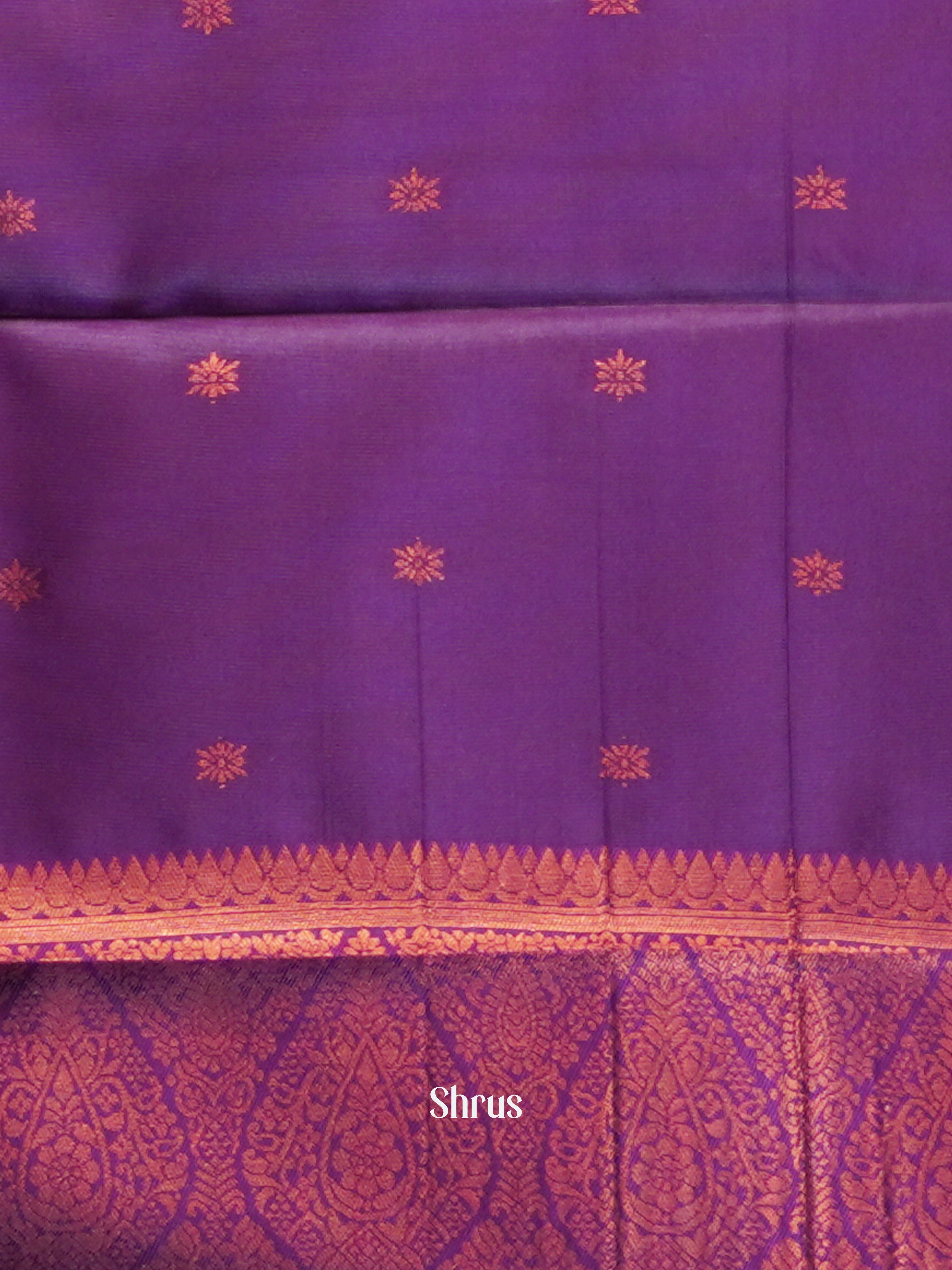 Peach & Purple- Semi Arani Silk Saree