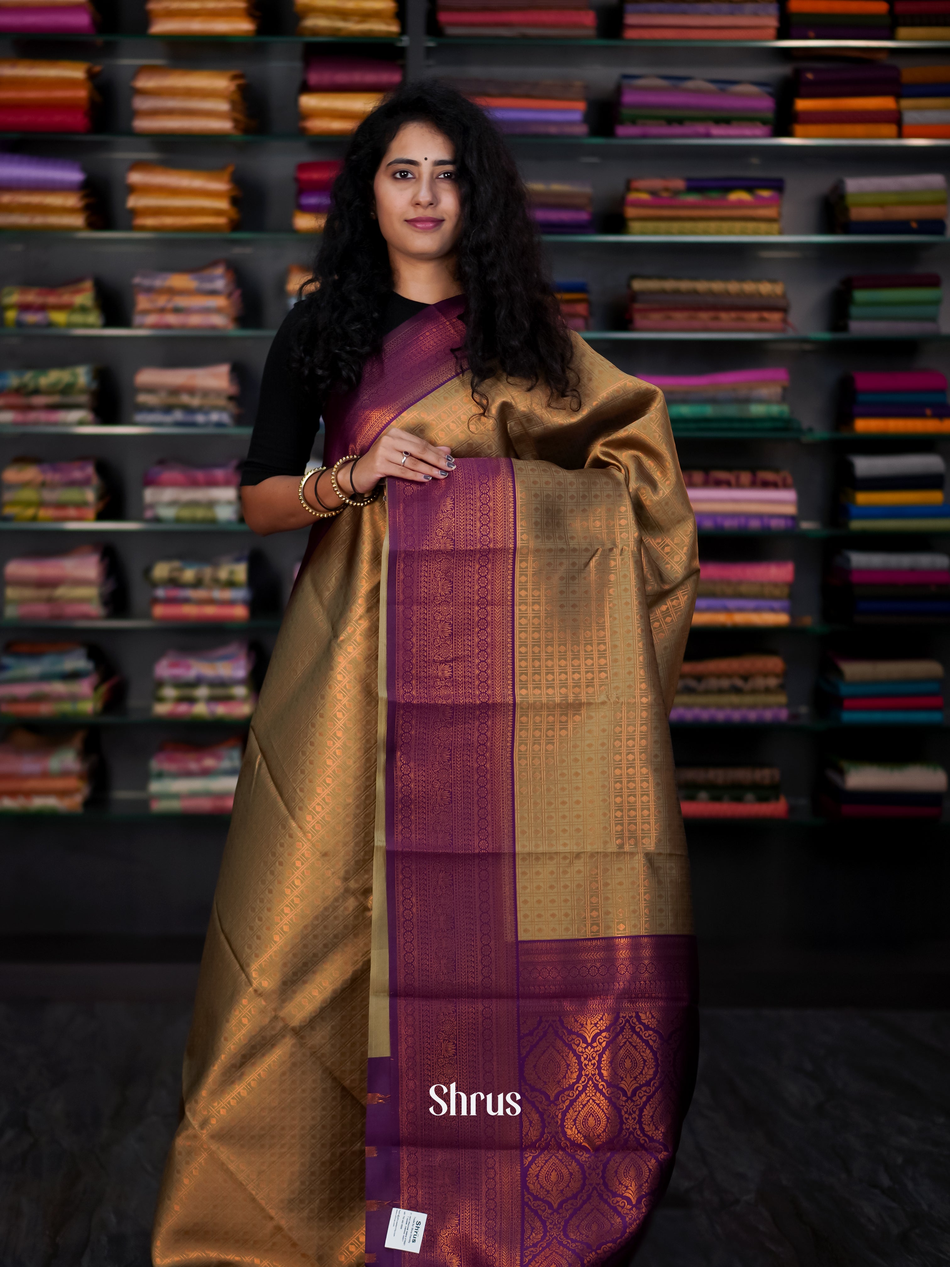 Green & Purple - Semi Arani Silk Saree