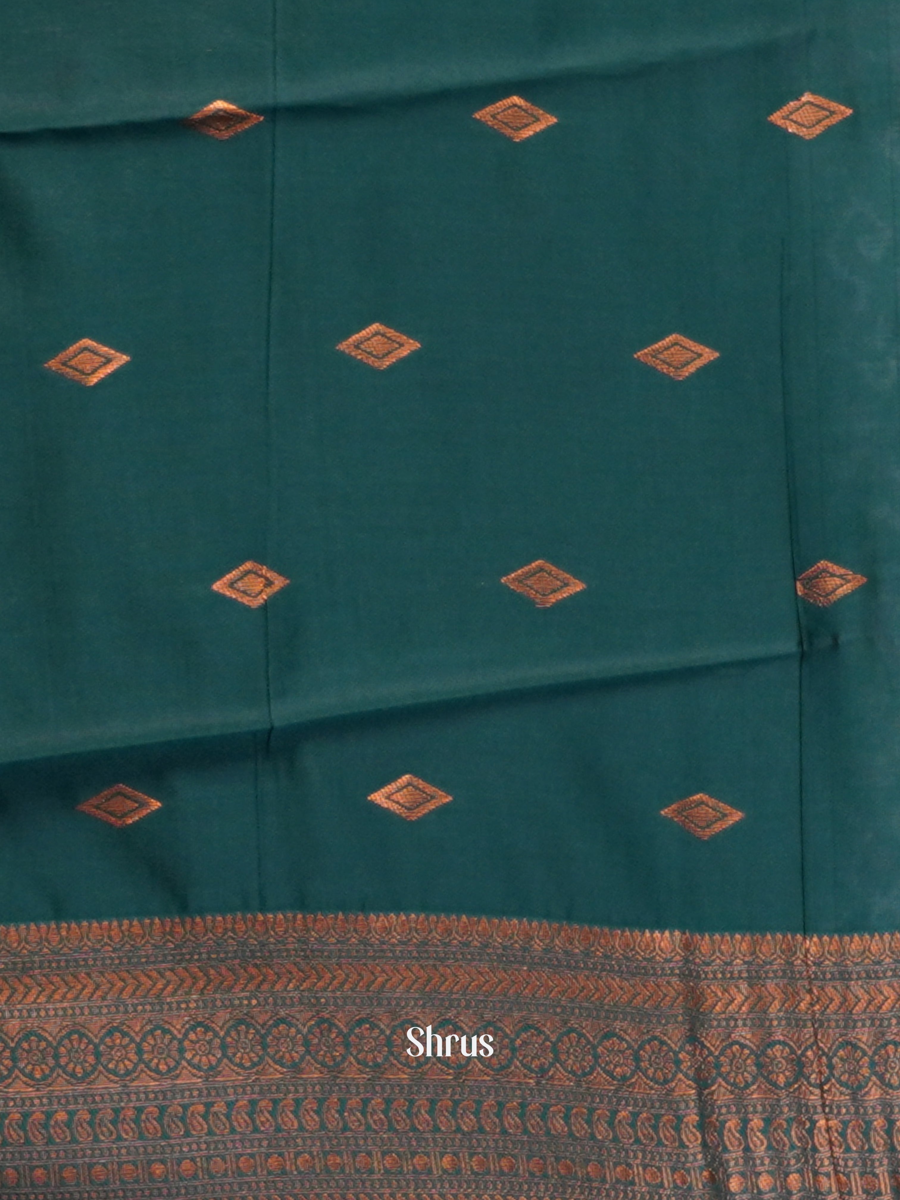 Brick & Green - Semi Arani Silk Saree