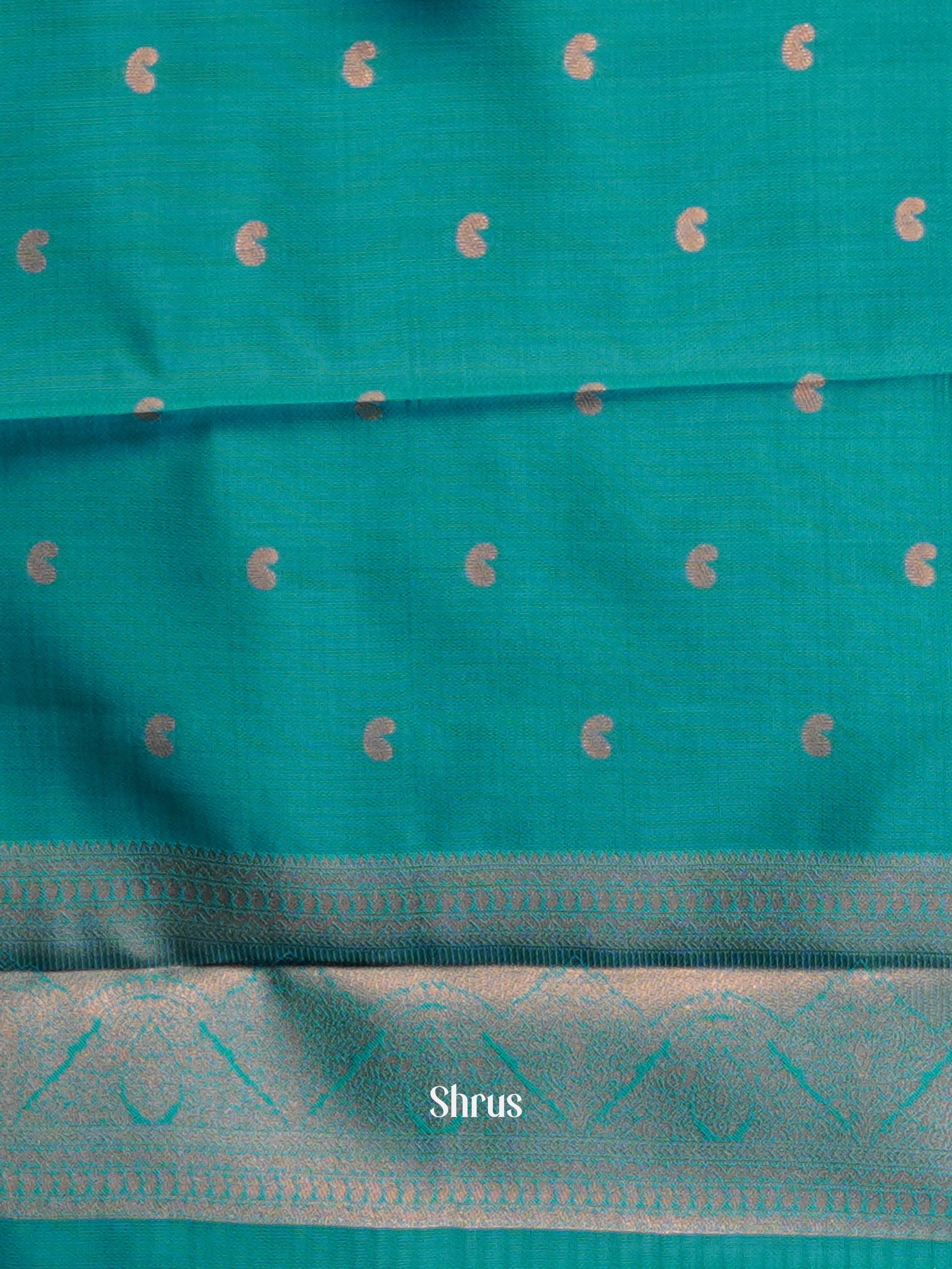 Blue & Teal - Semi Arani Silk Saree