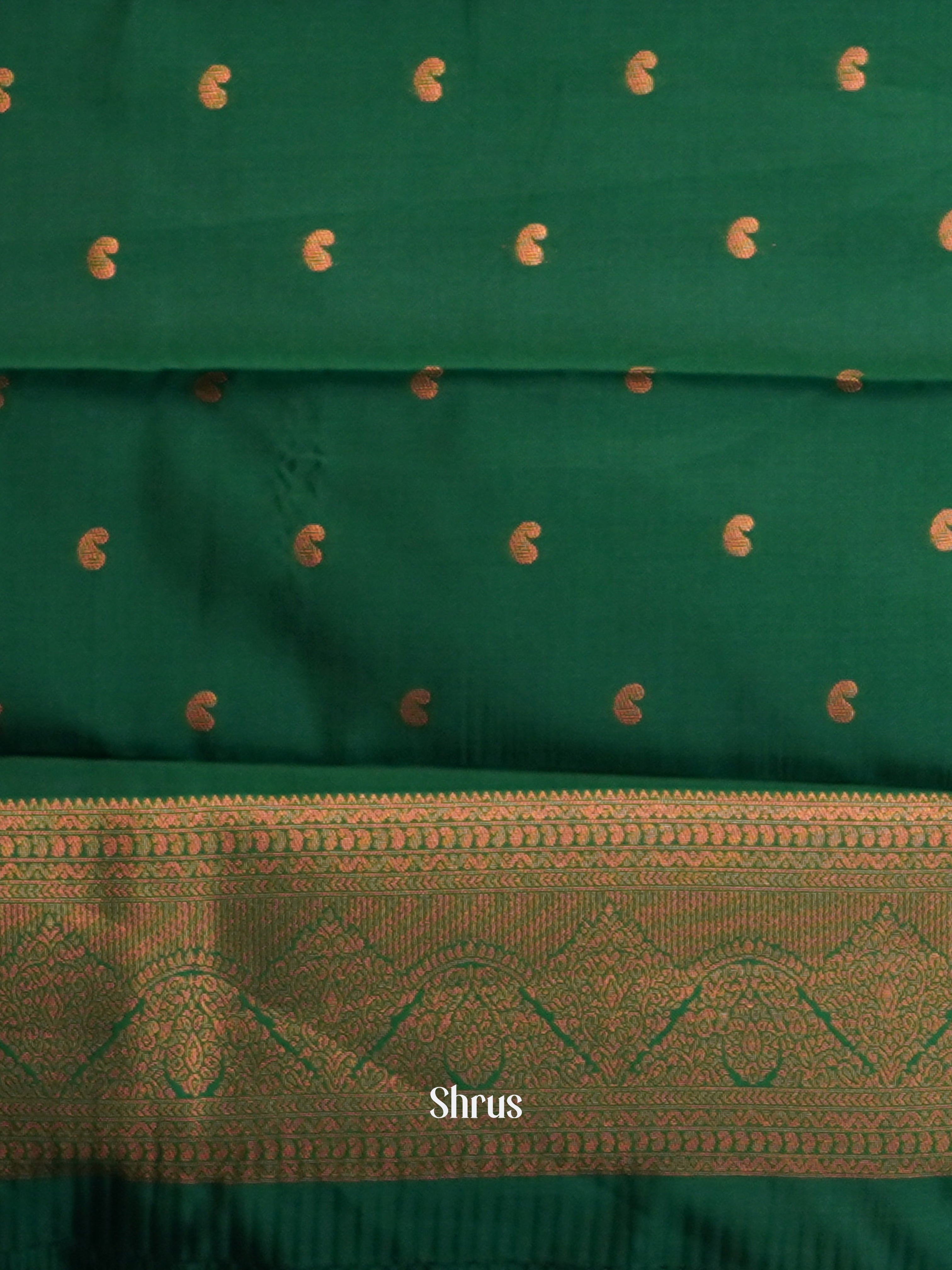 Red & Green- Semi Arani Silk Saree