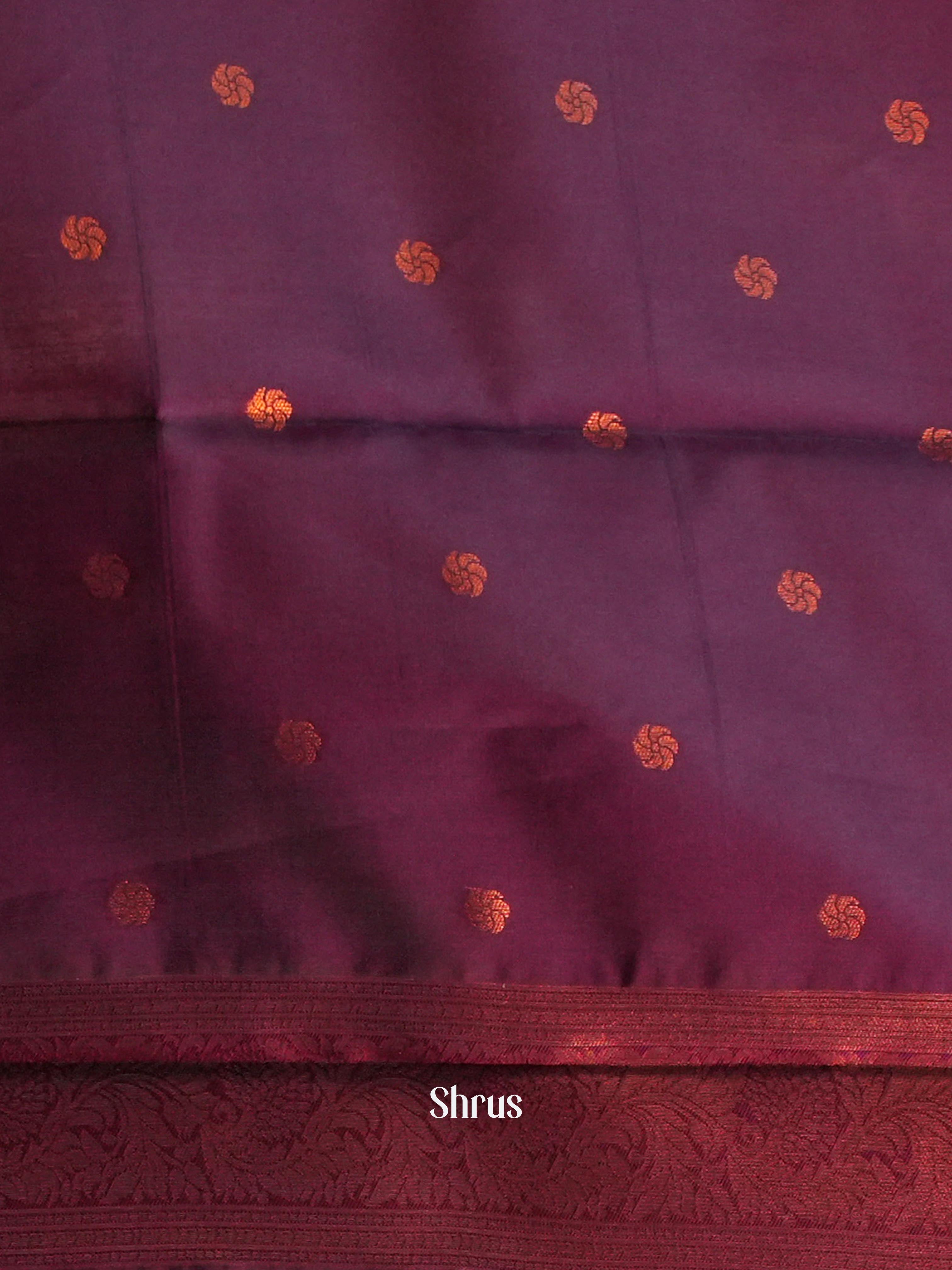 Blue & Purple- Semi Arani Silk Saree