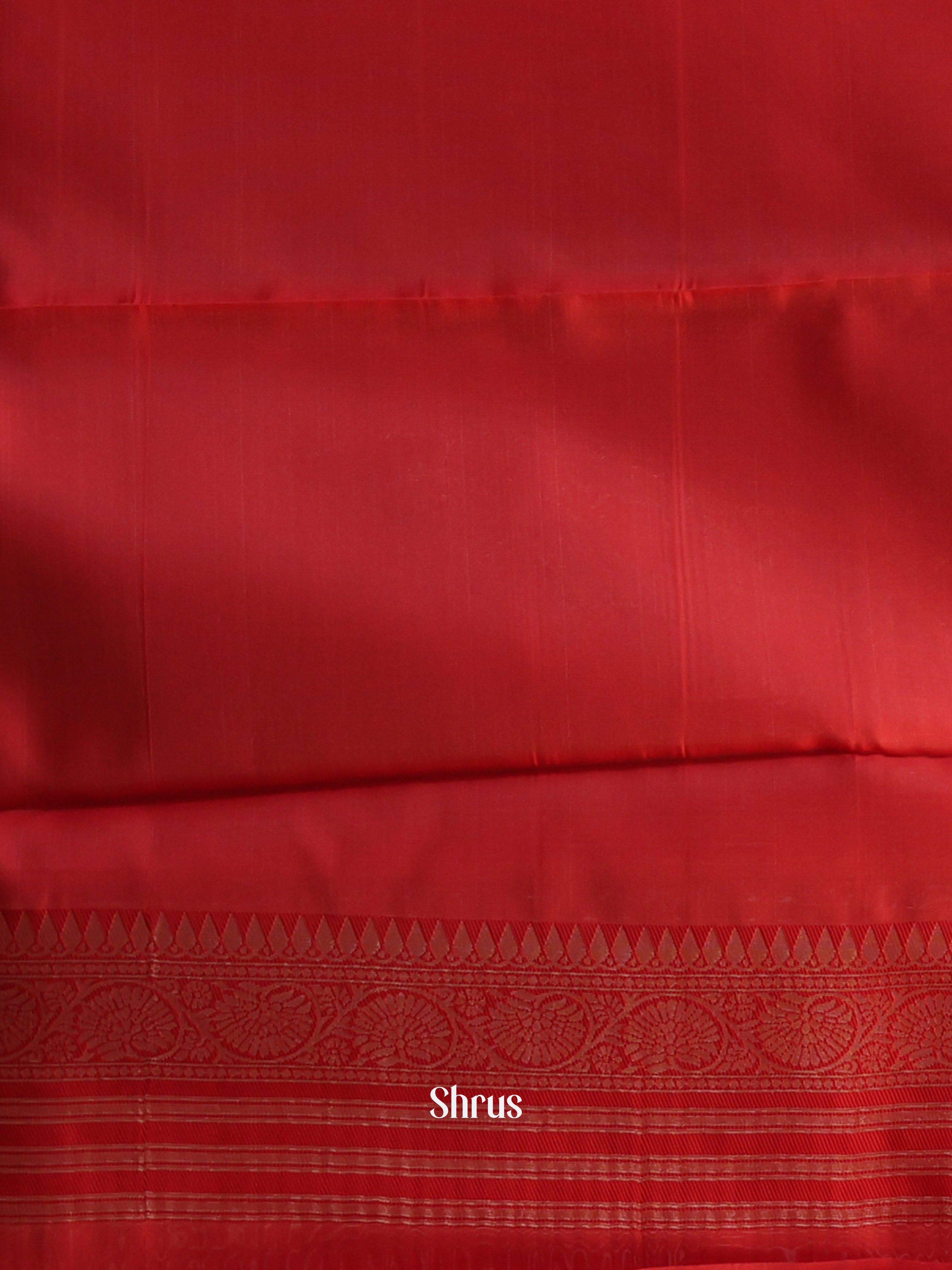 Cream & Red - Semi Arani Silk Saree