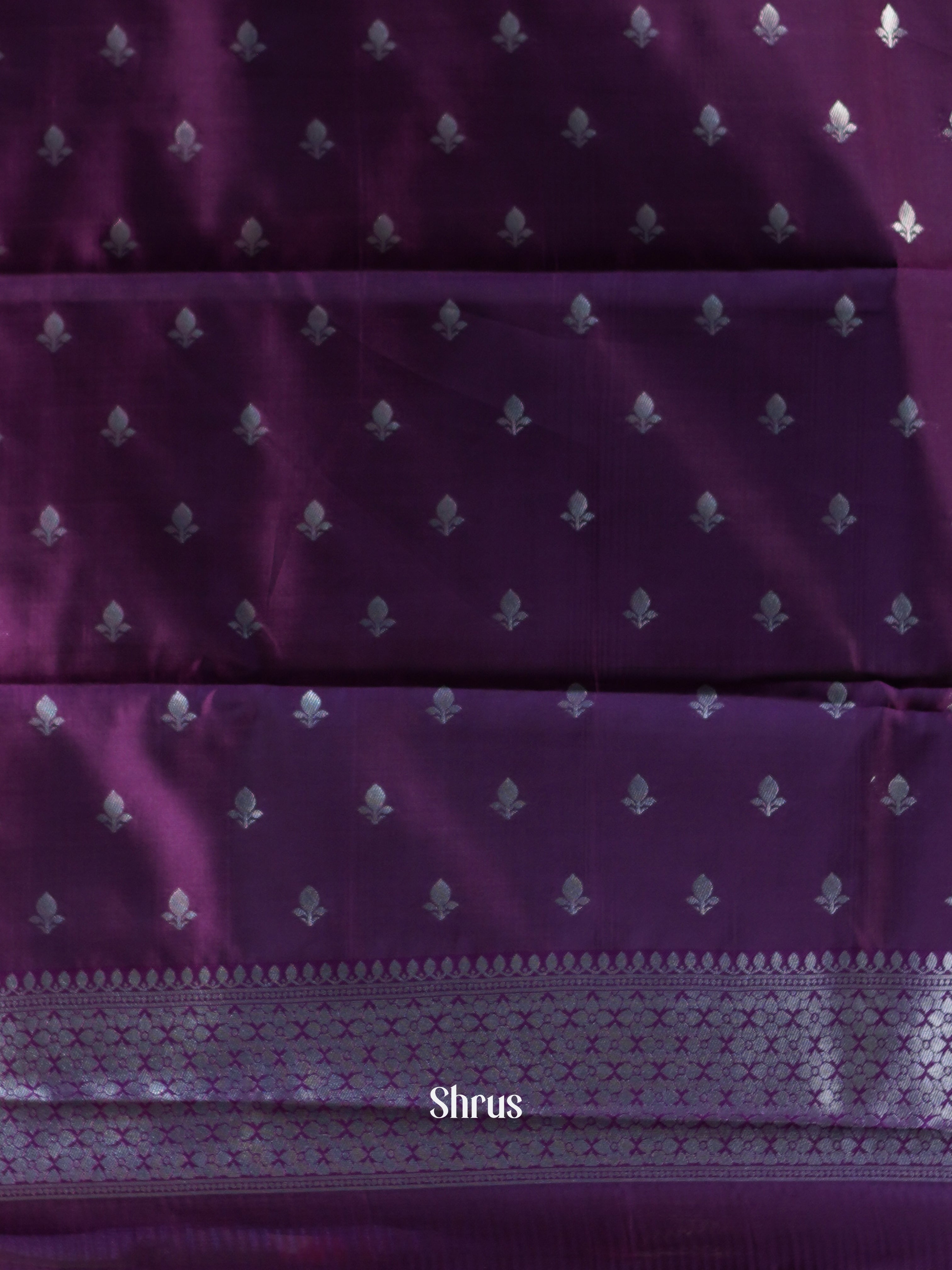 Grey & Purple- Semi Arani Silk Saree