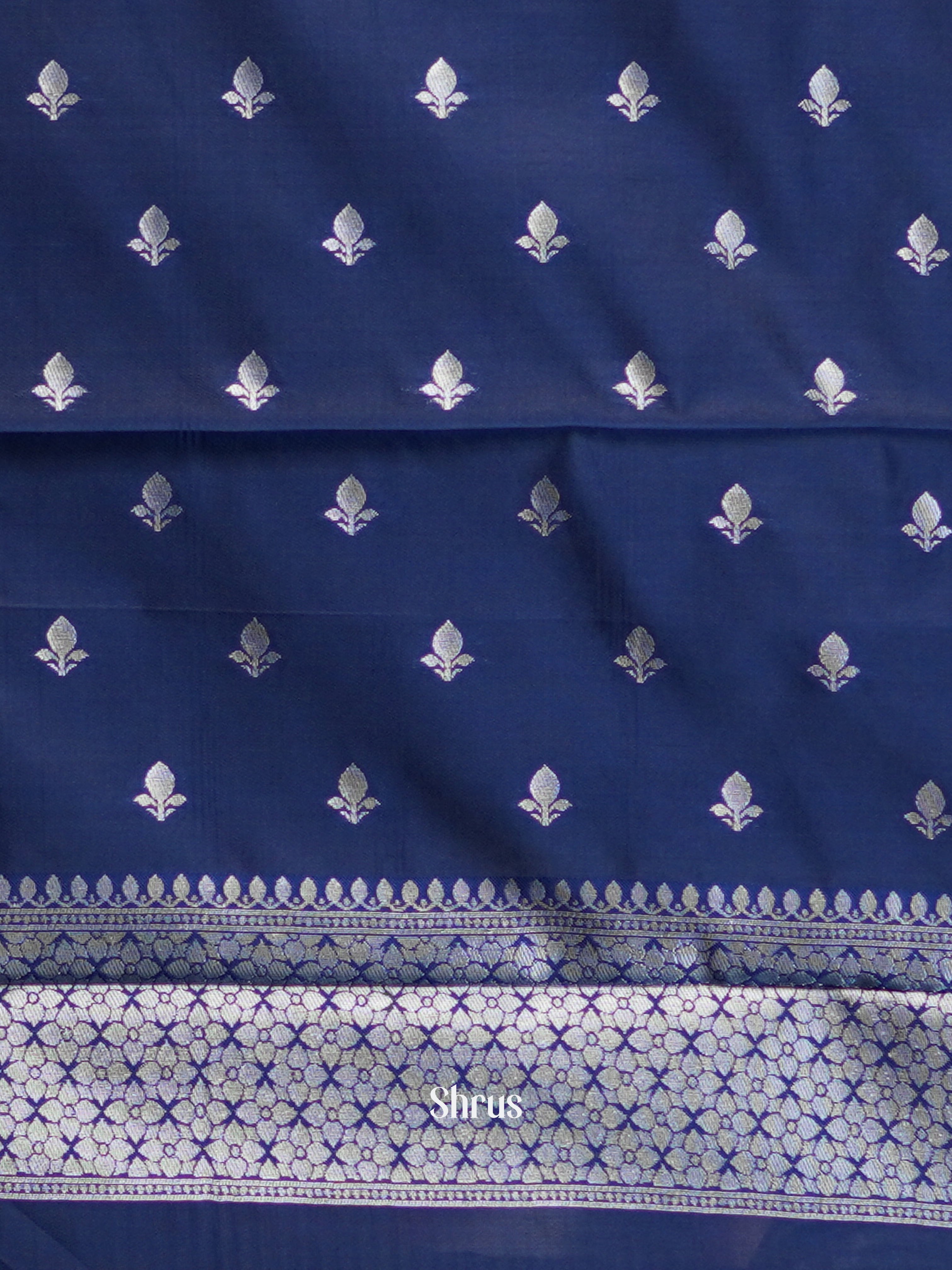 Grey & Blue - Semi Arani Silk Saree