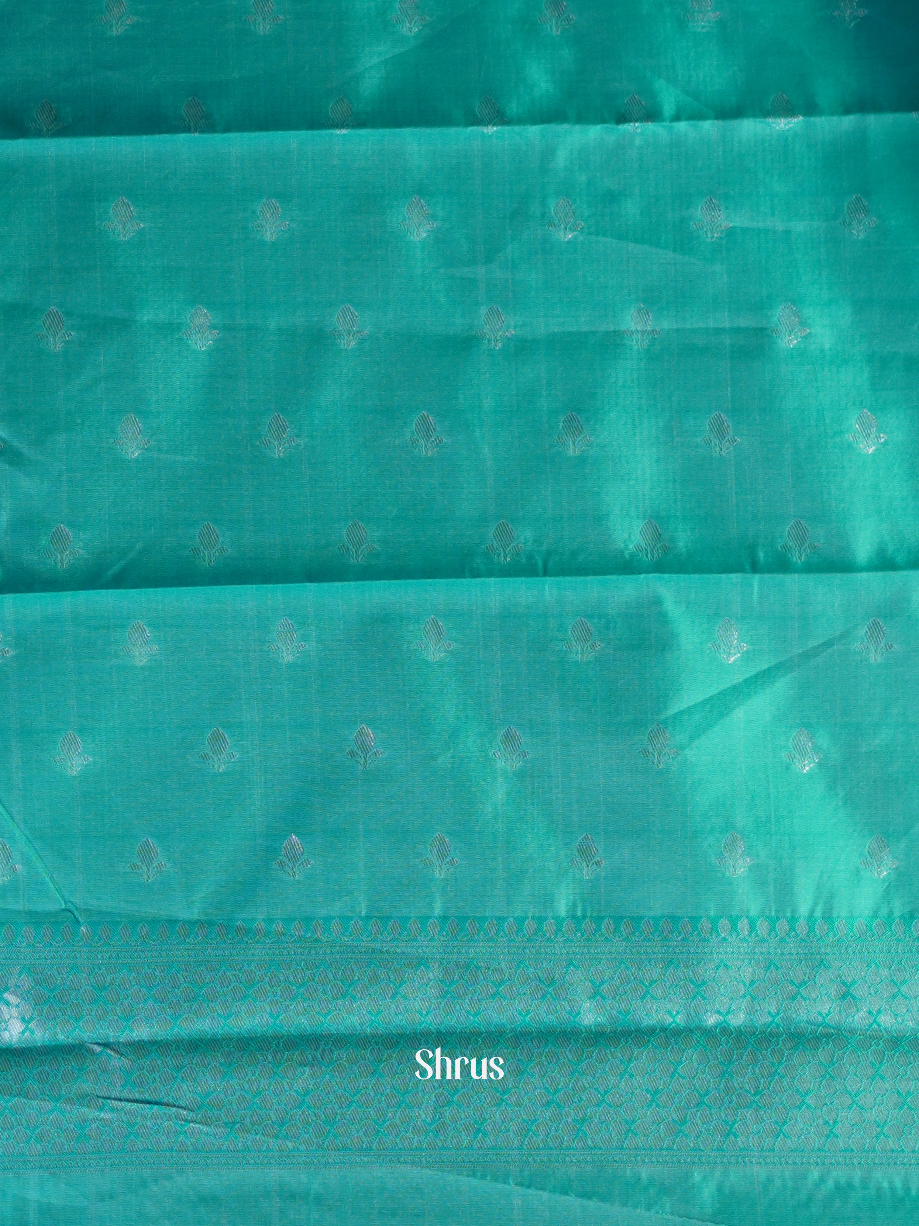 Cream & Teal - Semi Arani Silk Saree