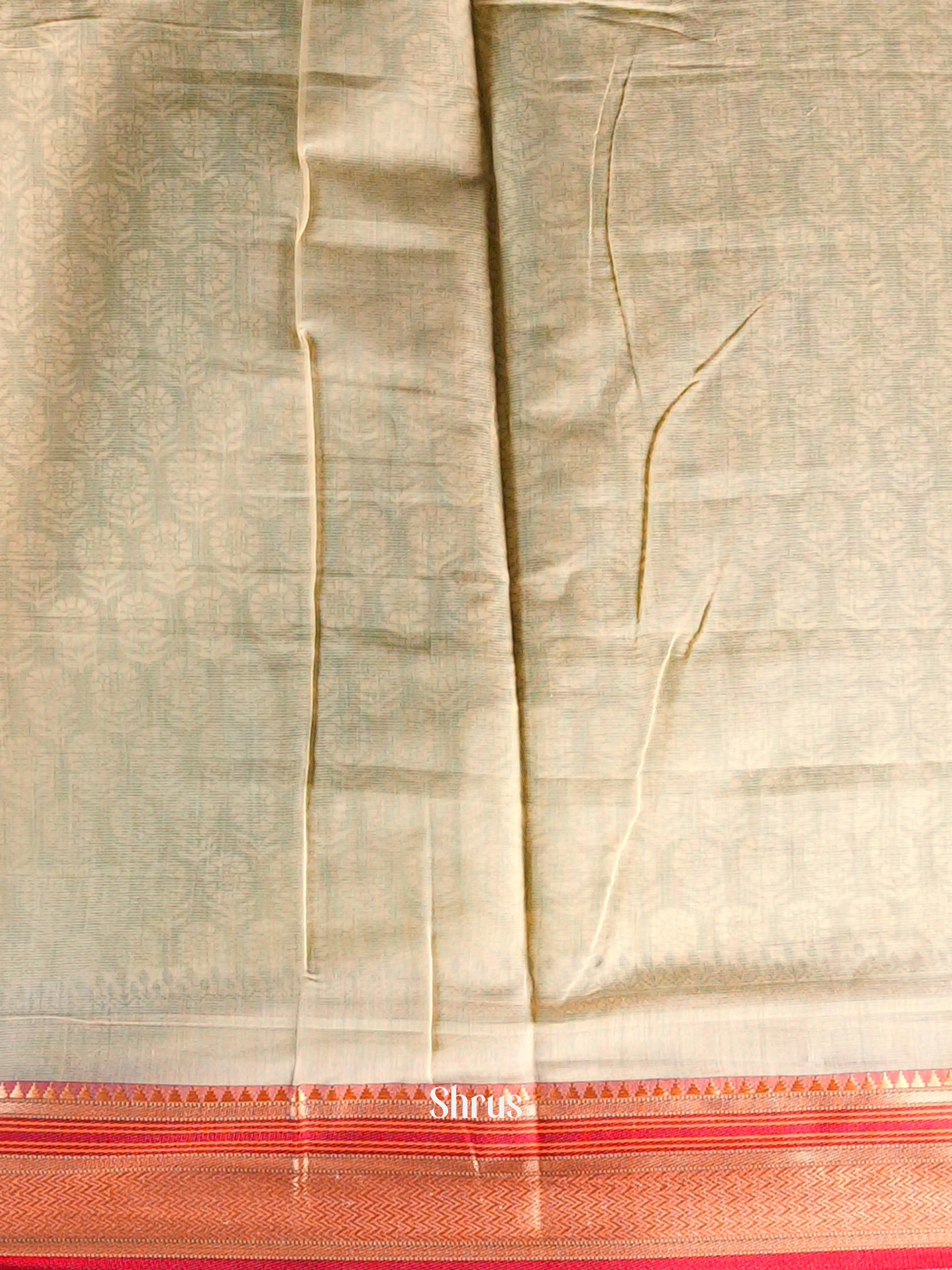 Light Olive Green  - Semi Chanderi Saree