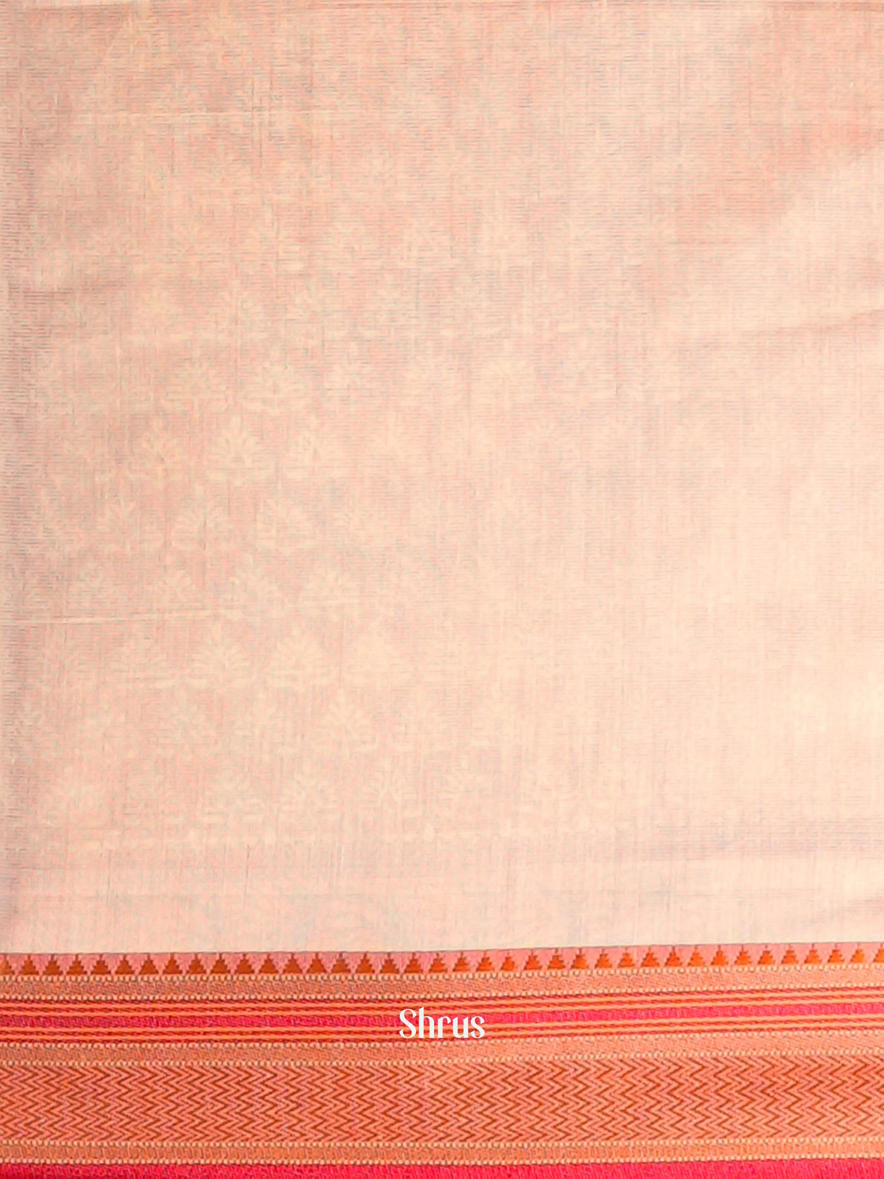 Orange & Cream - Semi Chanderi Saree