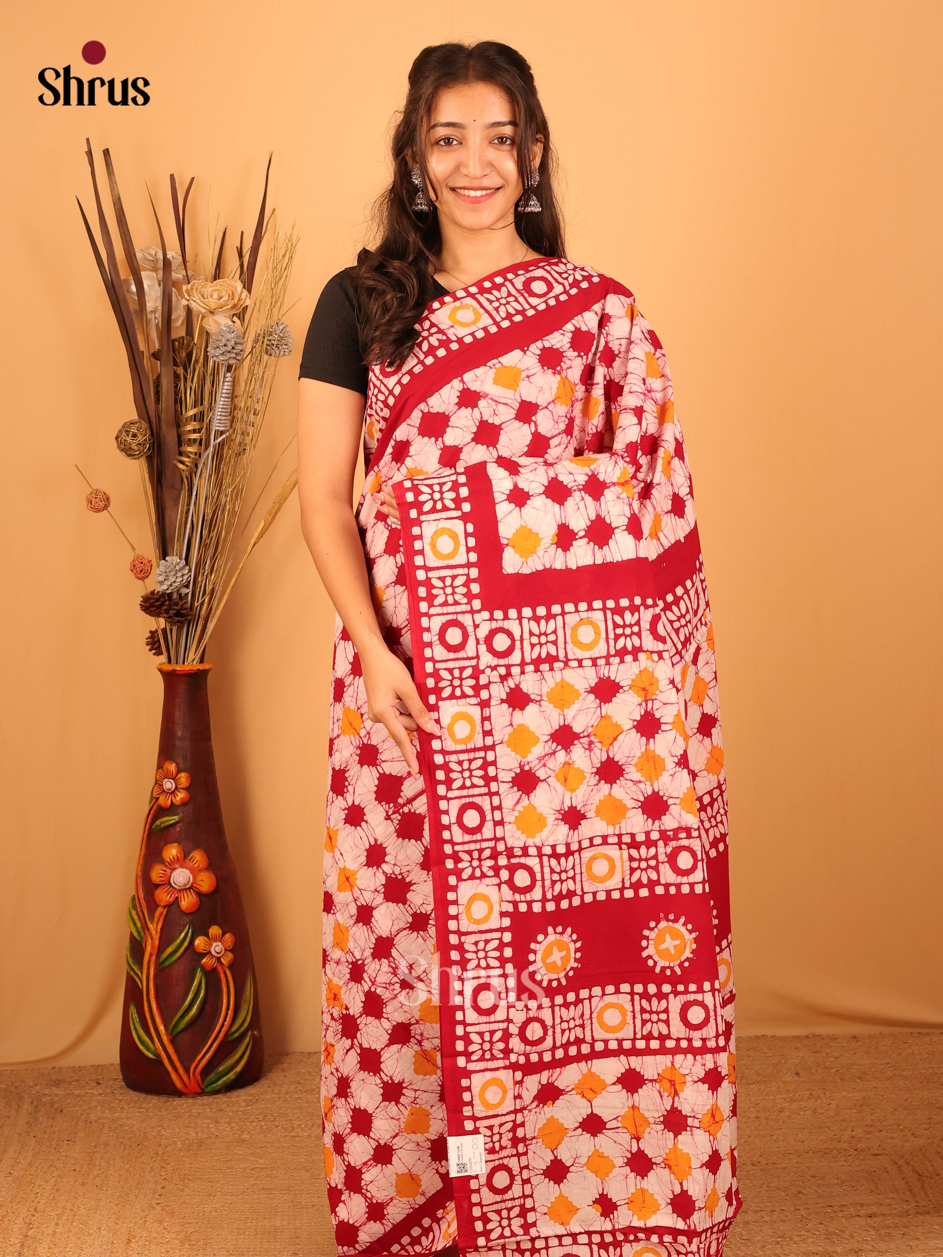 CIS06079 - Jaipur cotton Saree - Shop on Shrus.com