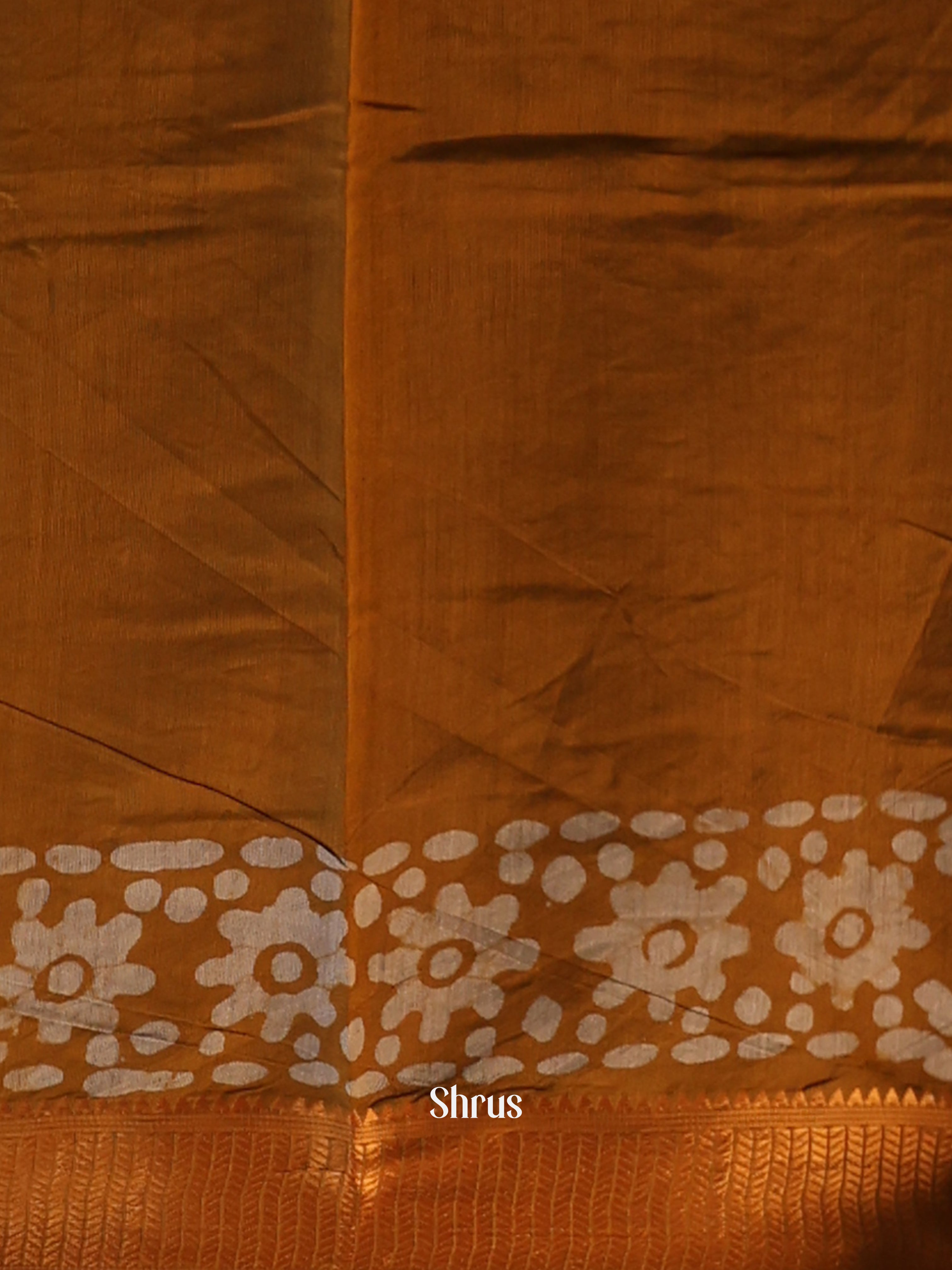 Golden Brown- Semi Chanderi Saree