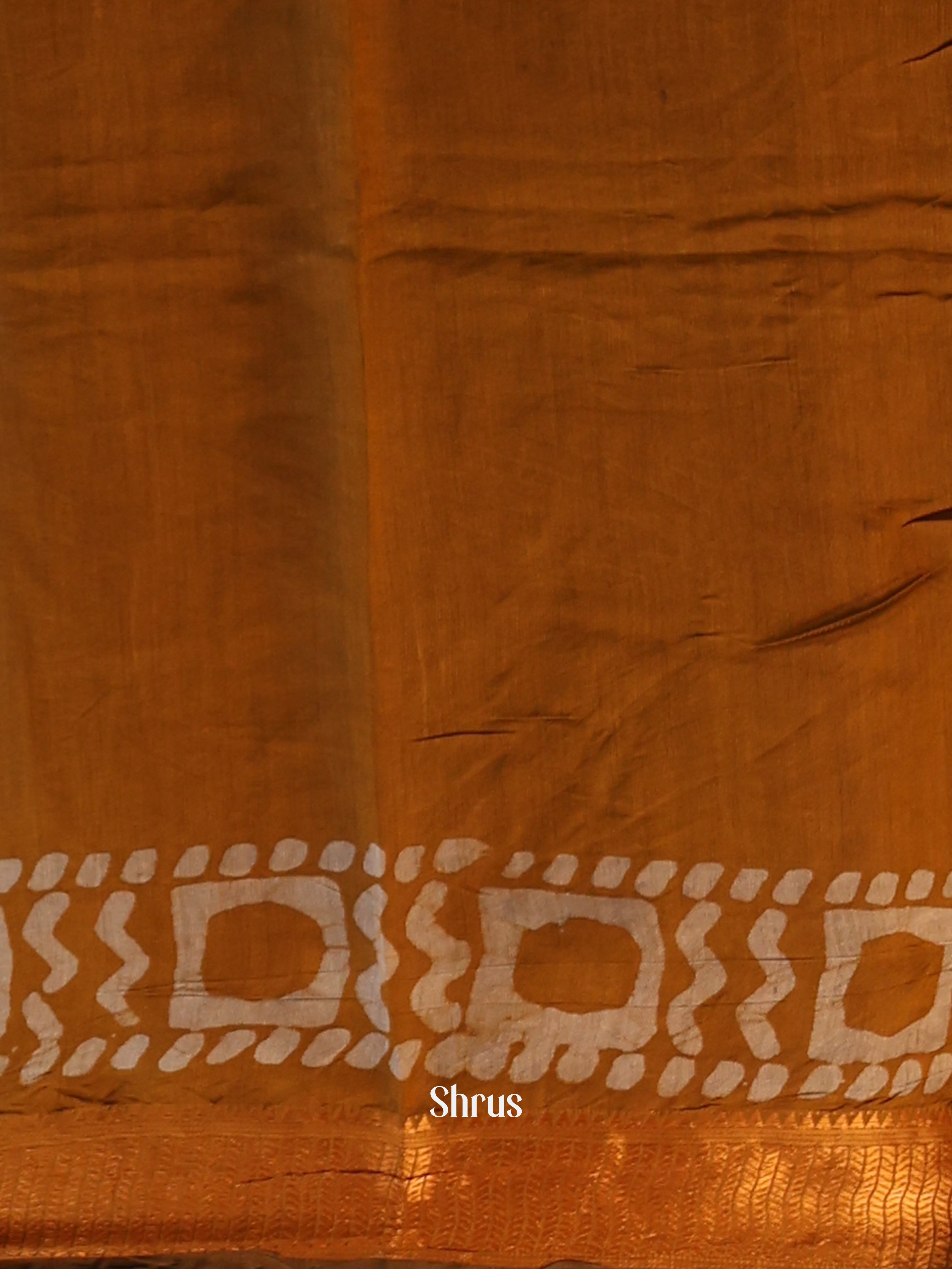 Brown - Semi Chanderi Saree