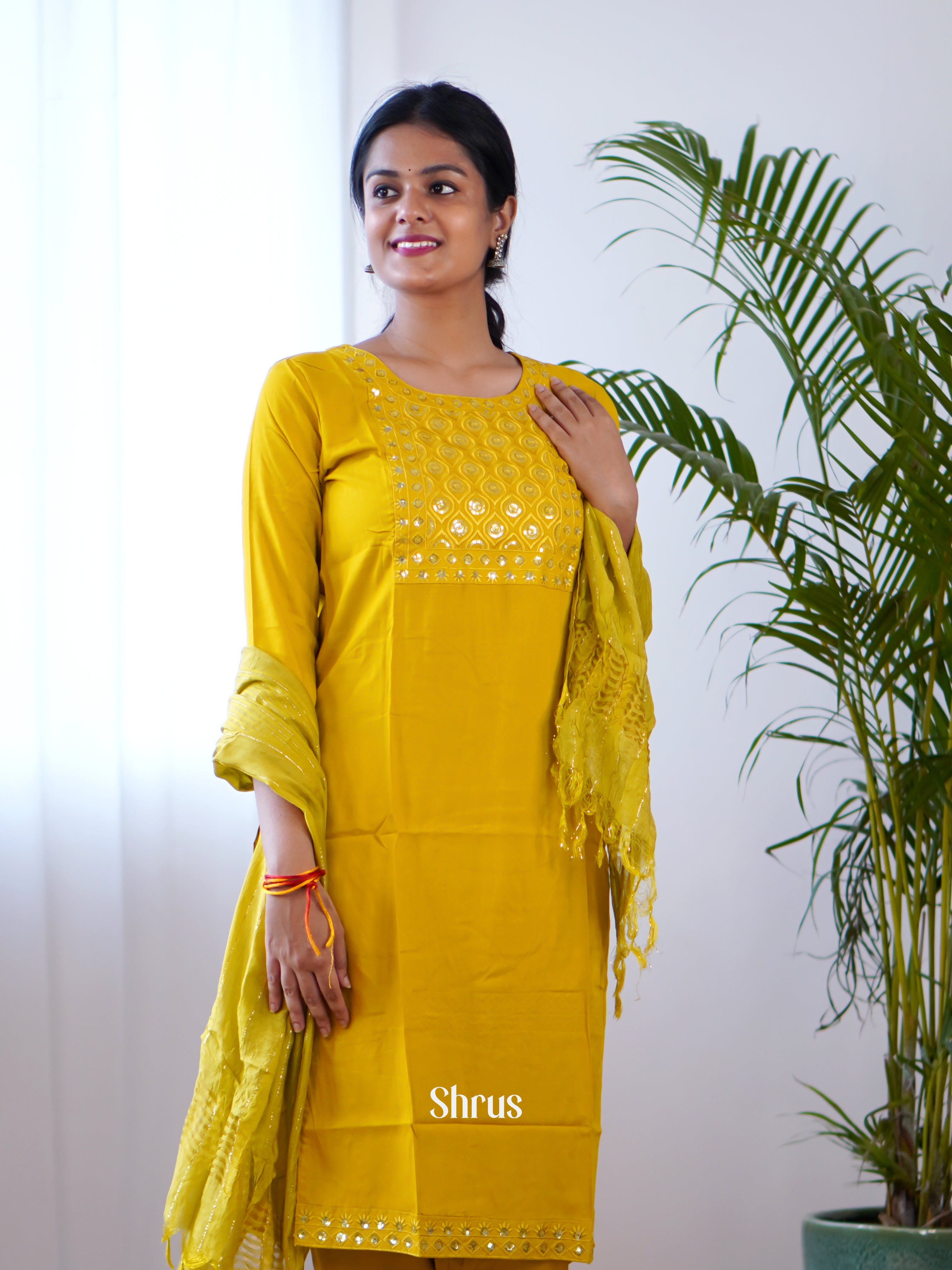 Mustard -3pc  Readymade Suits