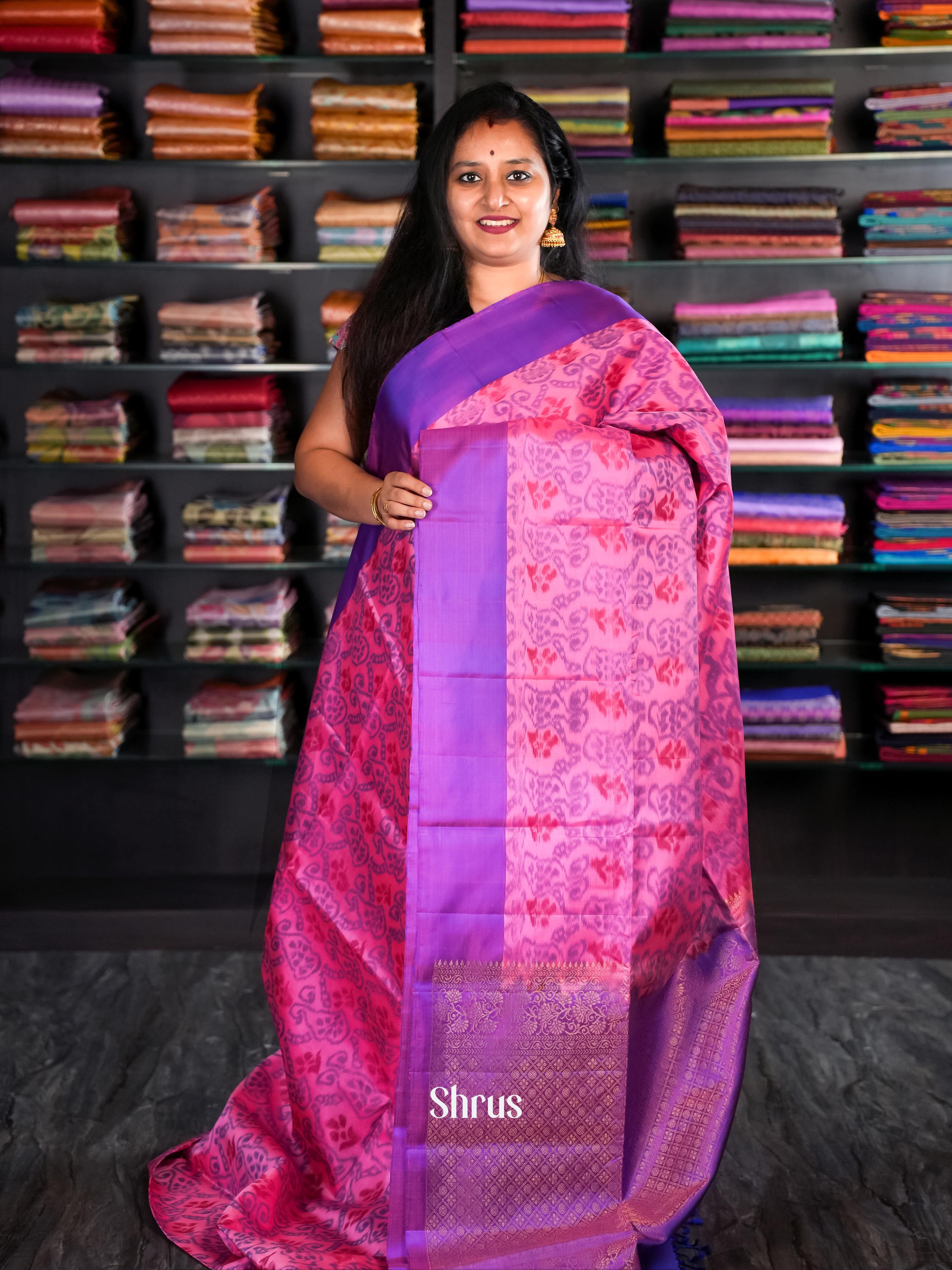 Pink & Purple- Soft Silk Saree