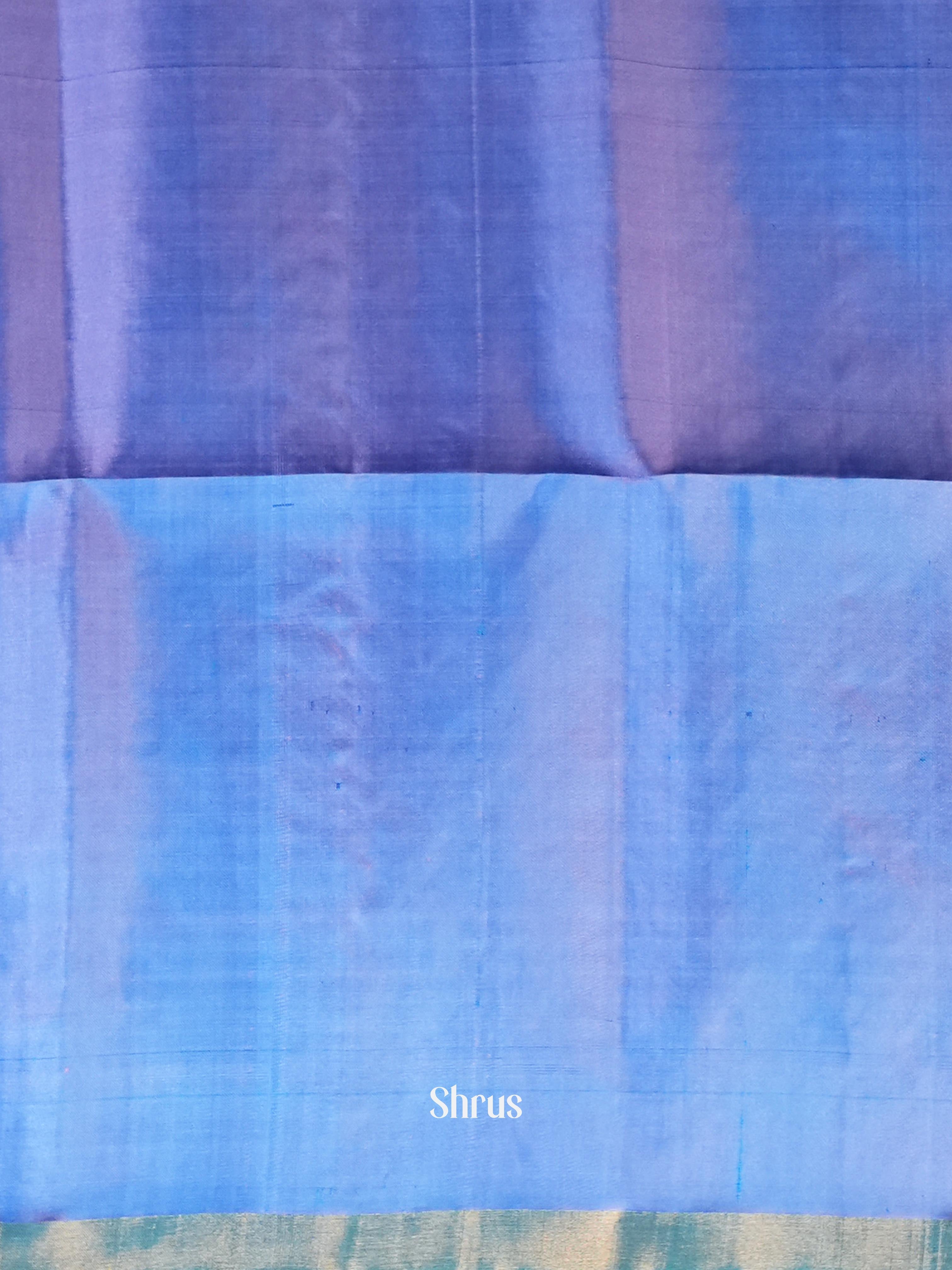 Teal & Purple - Soft Silk Saree