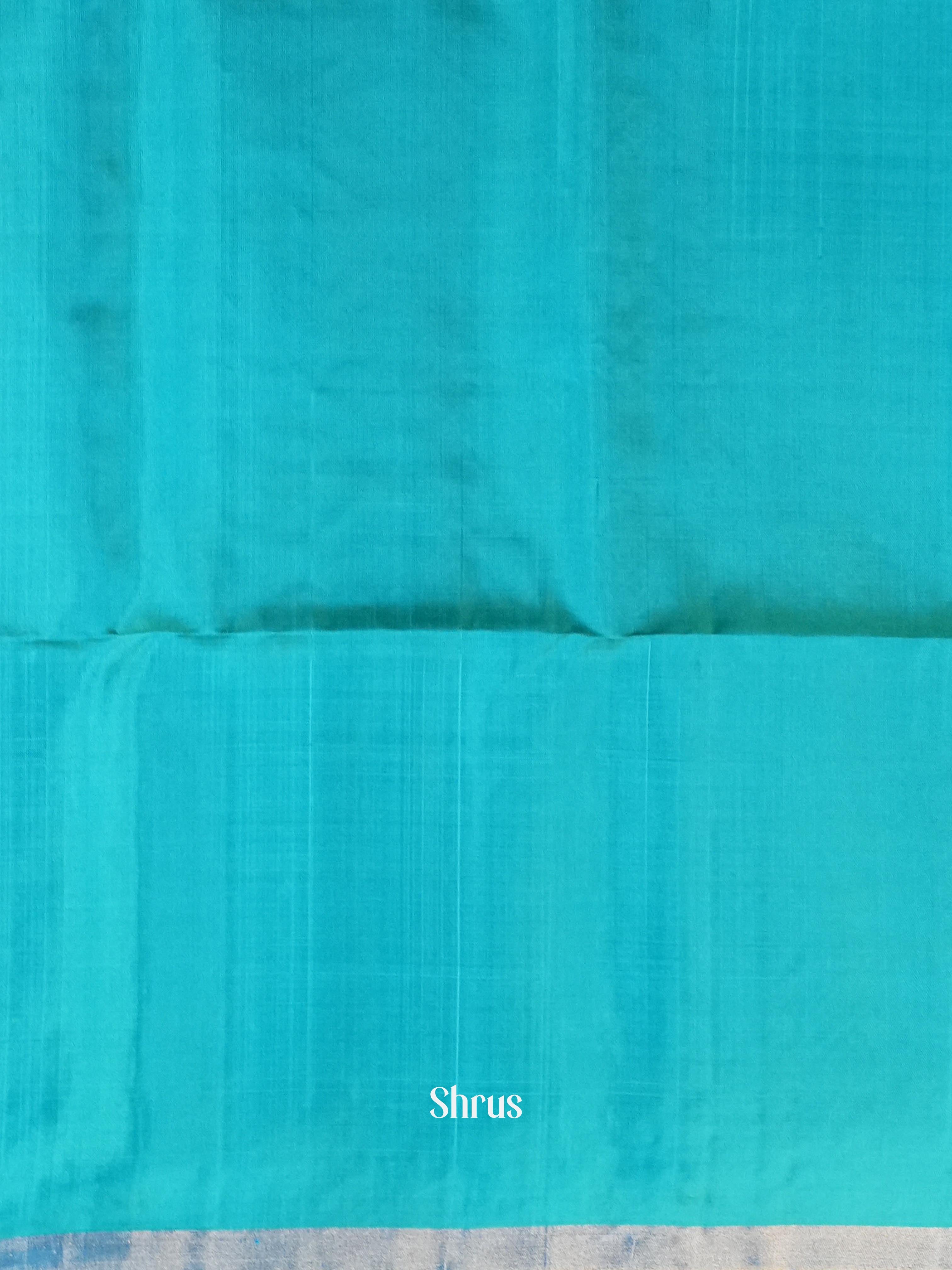 Brown & Teal - Soft Silk Saree