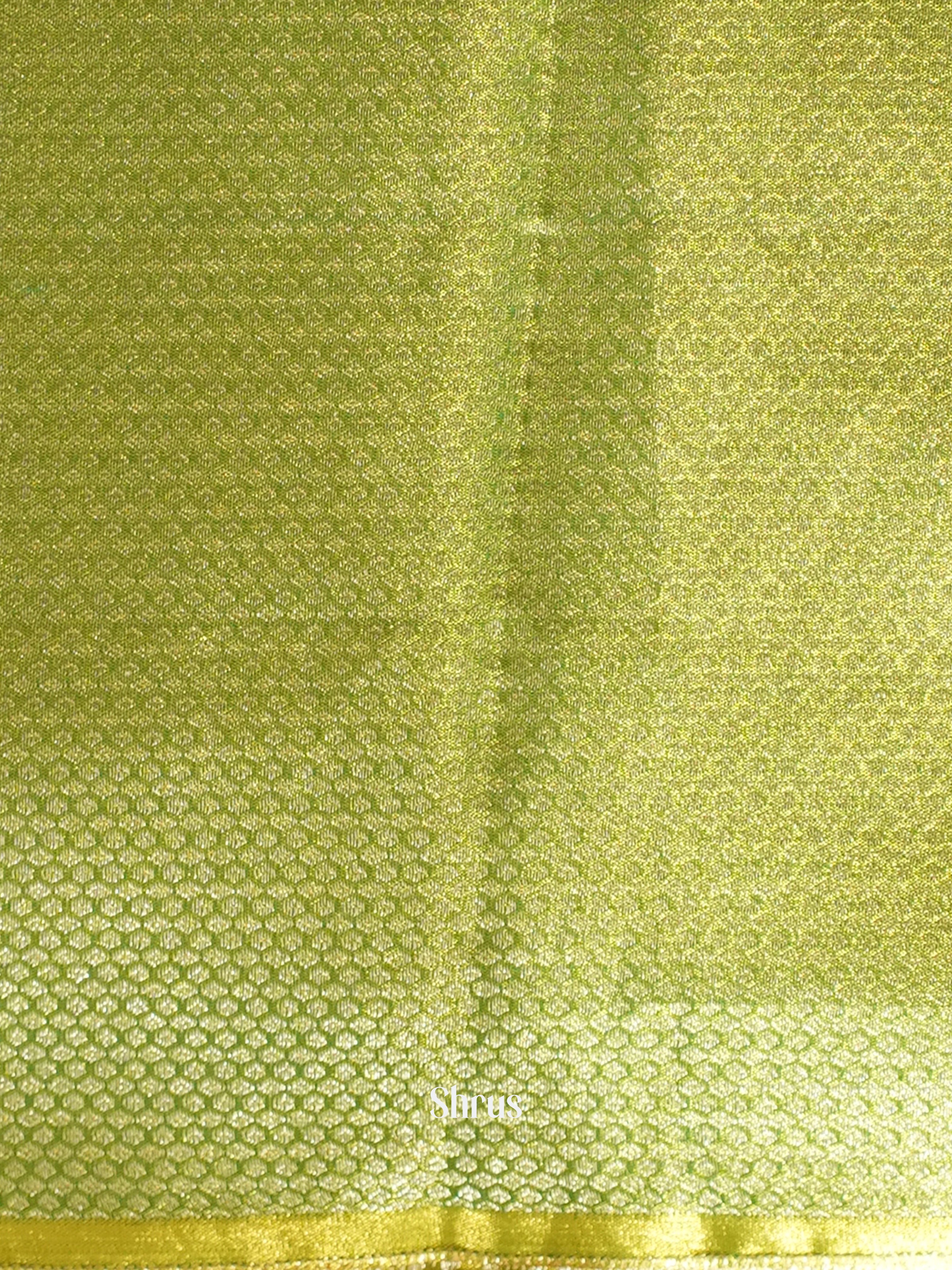 Yellow & green - Kanchipuram-halfpure Saree