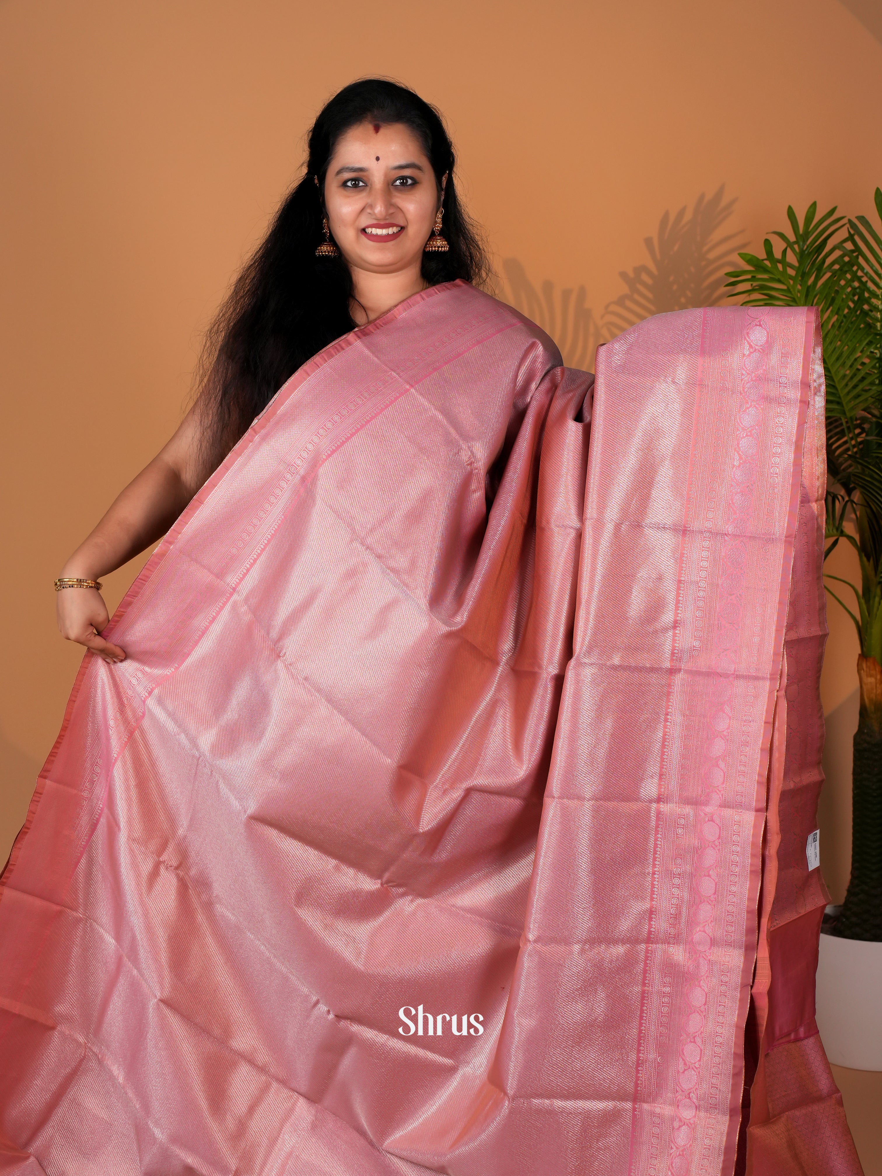 Pink - Kanchipuram-halfpure Saree