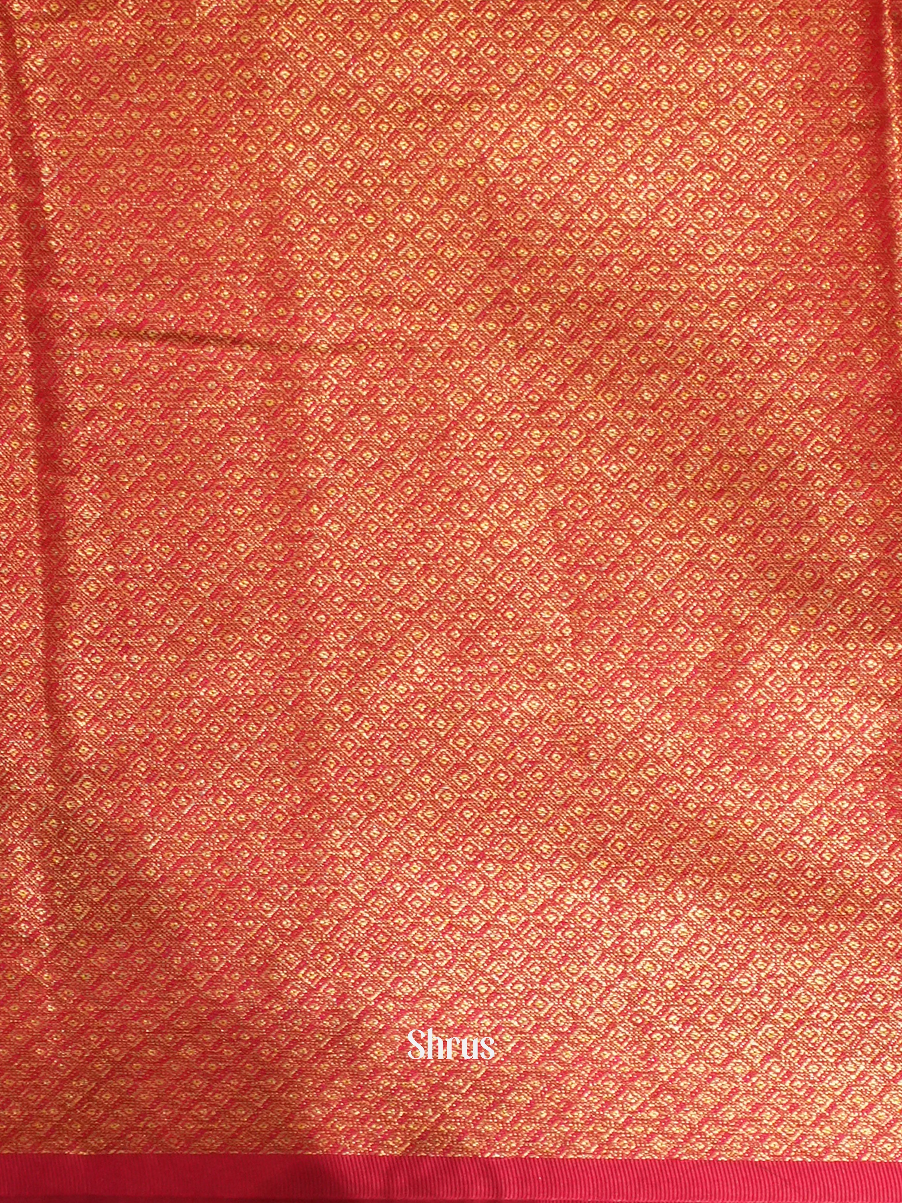 Green & Red - Kanchipuram-halfpure Saree