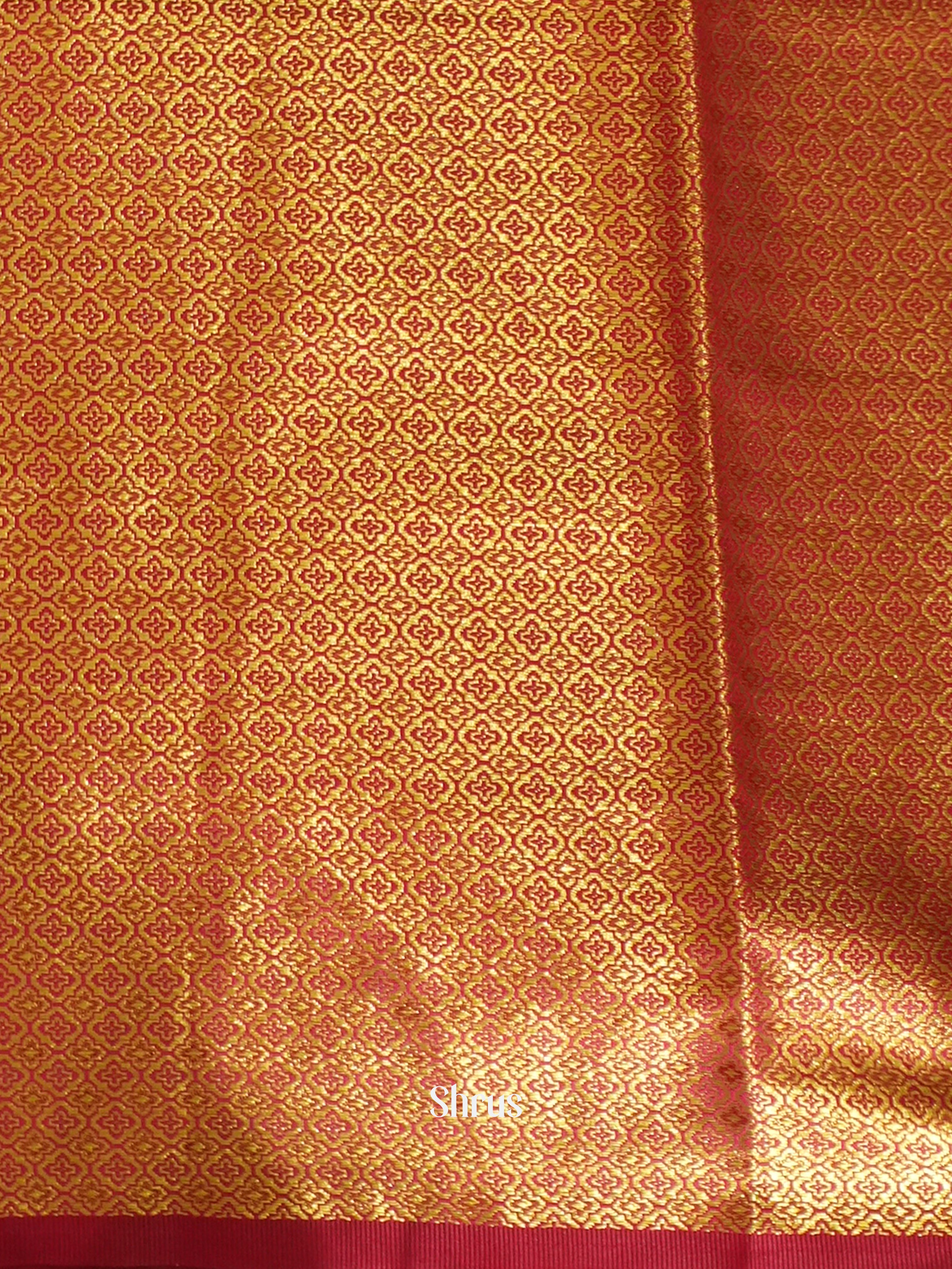 Green & Maroon - Kanchipuram-halfpure Saree