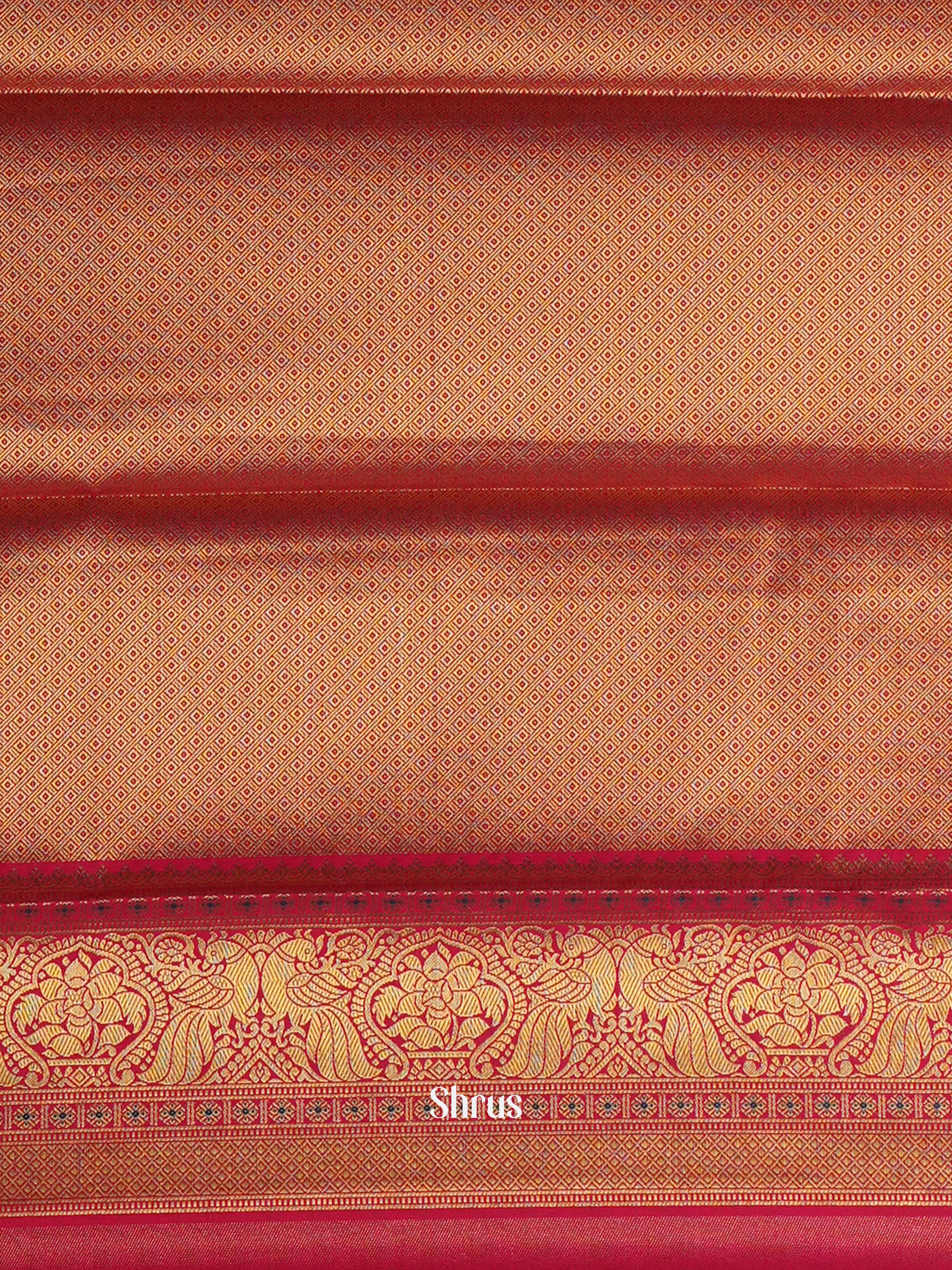 Gold & Pink- Kanchipuram-halfpure Saree