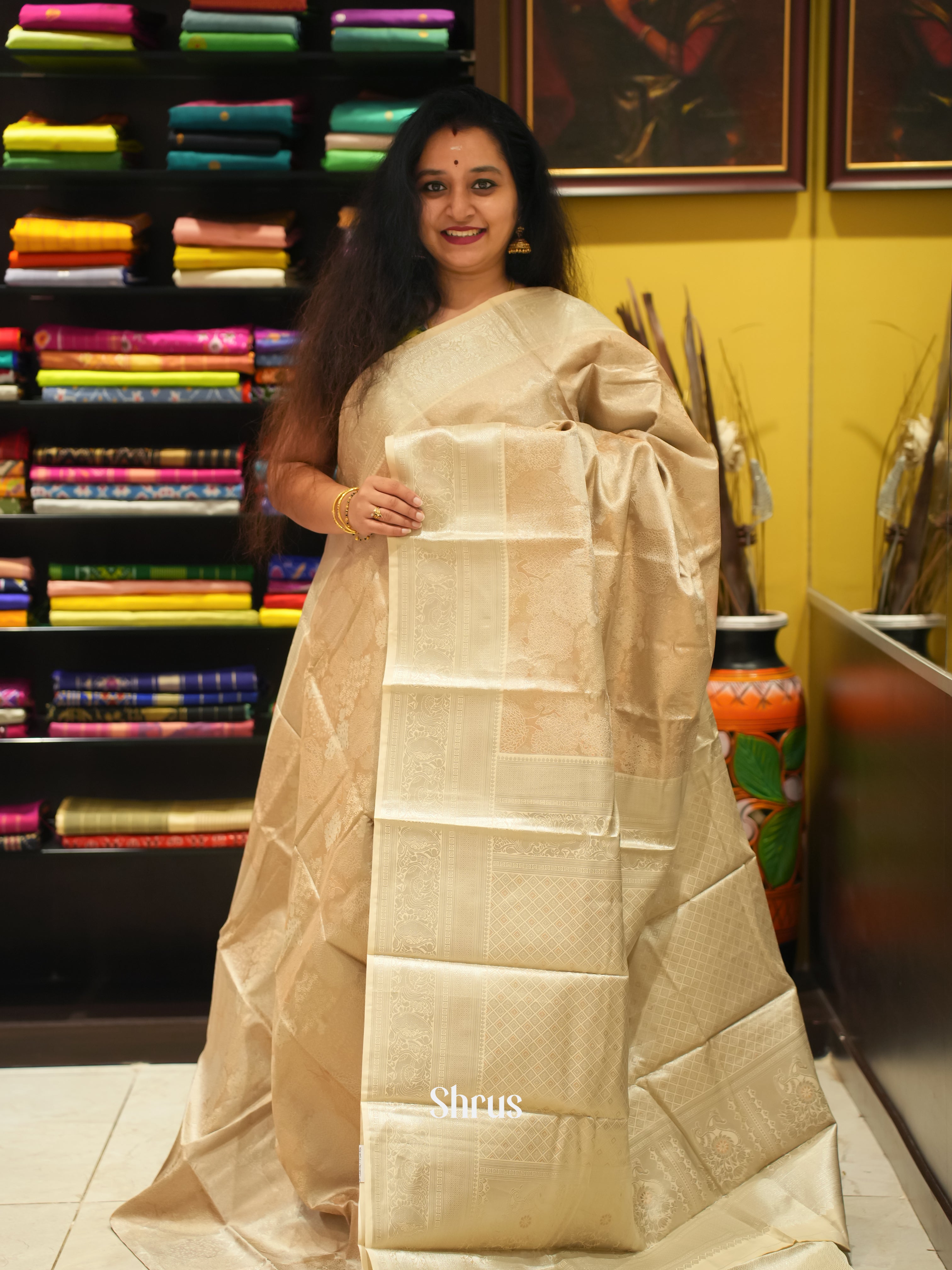 CIS06356 - Kanchipuram-halfpure Saree