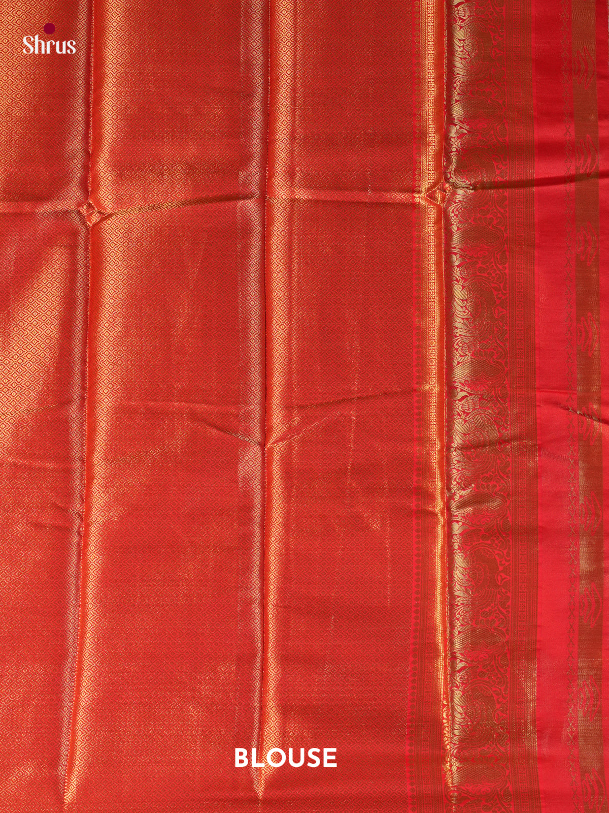 Dull Gold & Red - Kanchipuram-halfpure Saree