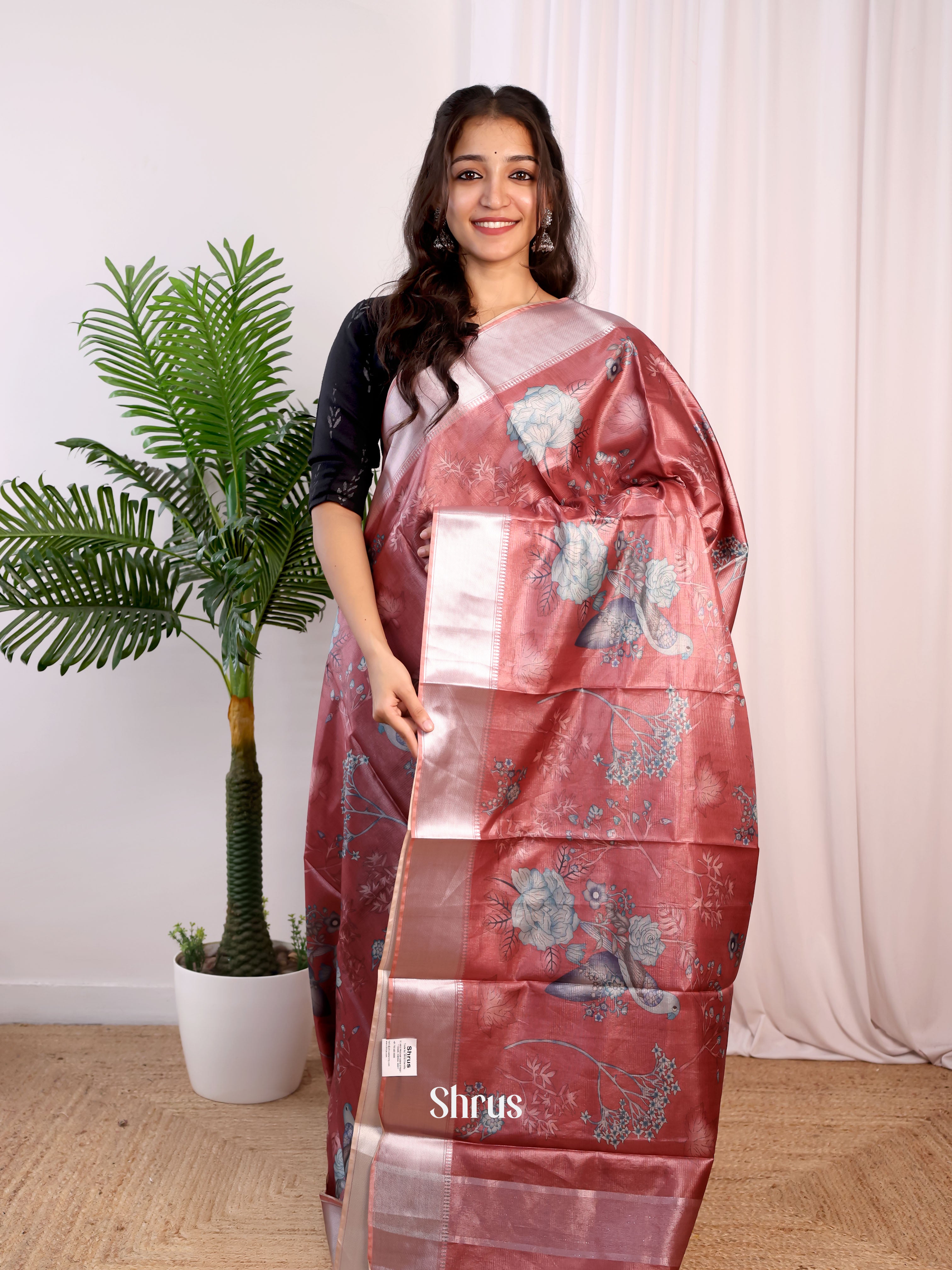 CIS06398 - Printed Tussar Saree - Shop on Shrus.com