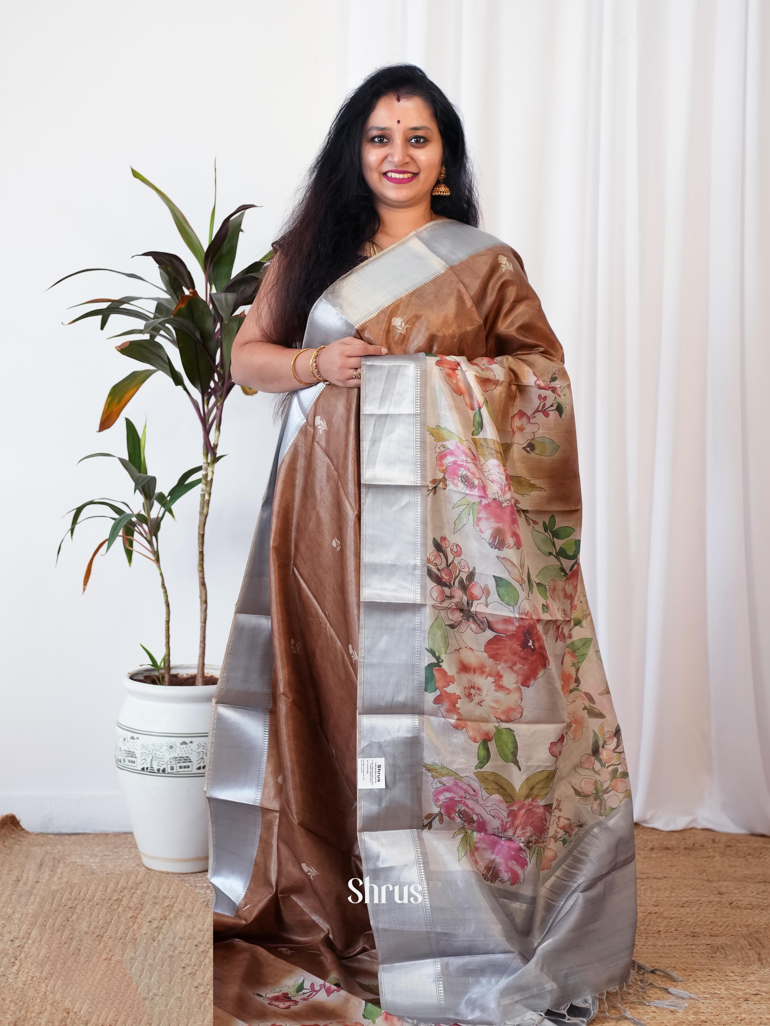 CIS06425 - Printed Tussar Saree