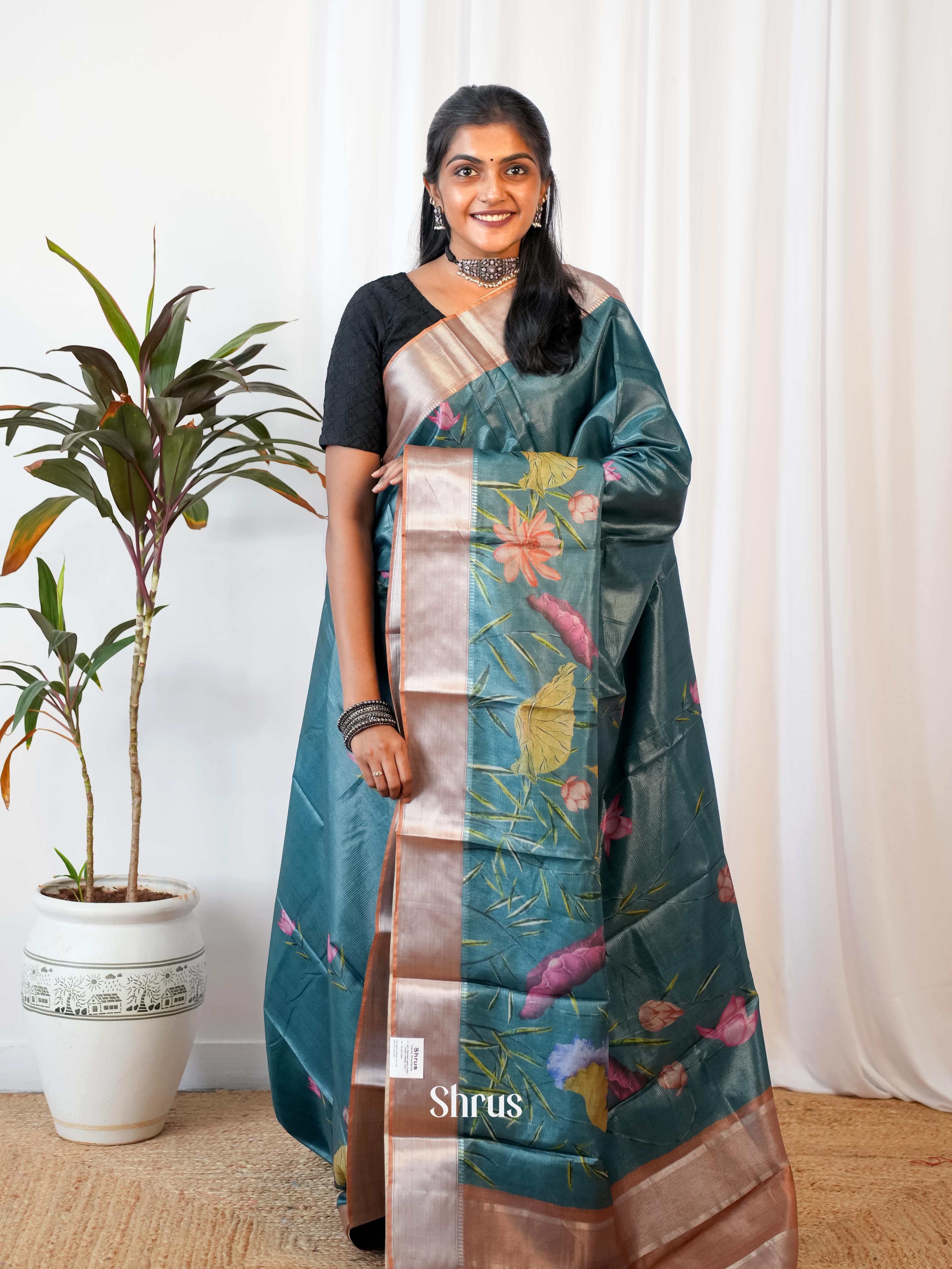 CIS06460 - Printed Tussar Saree