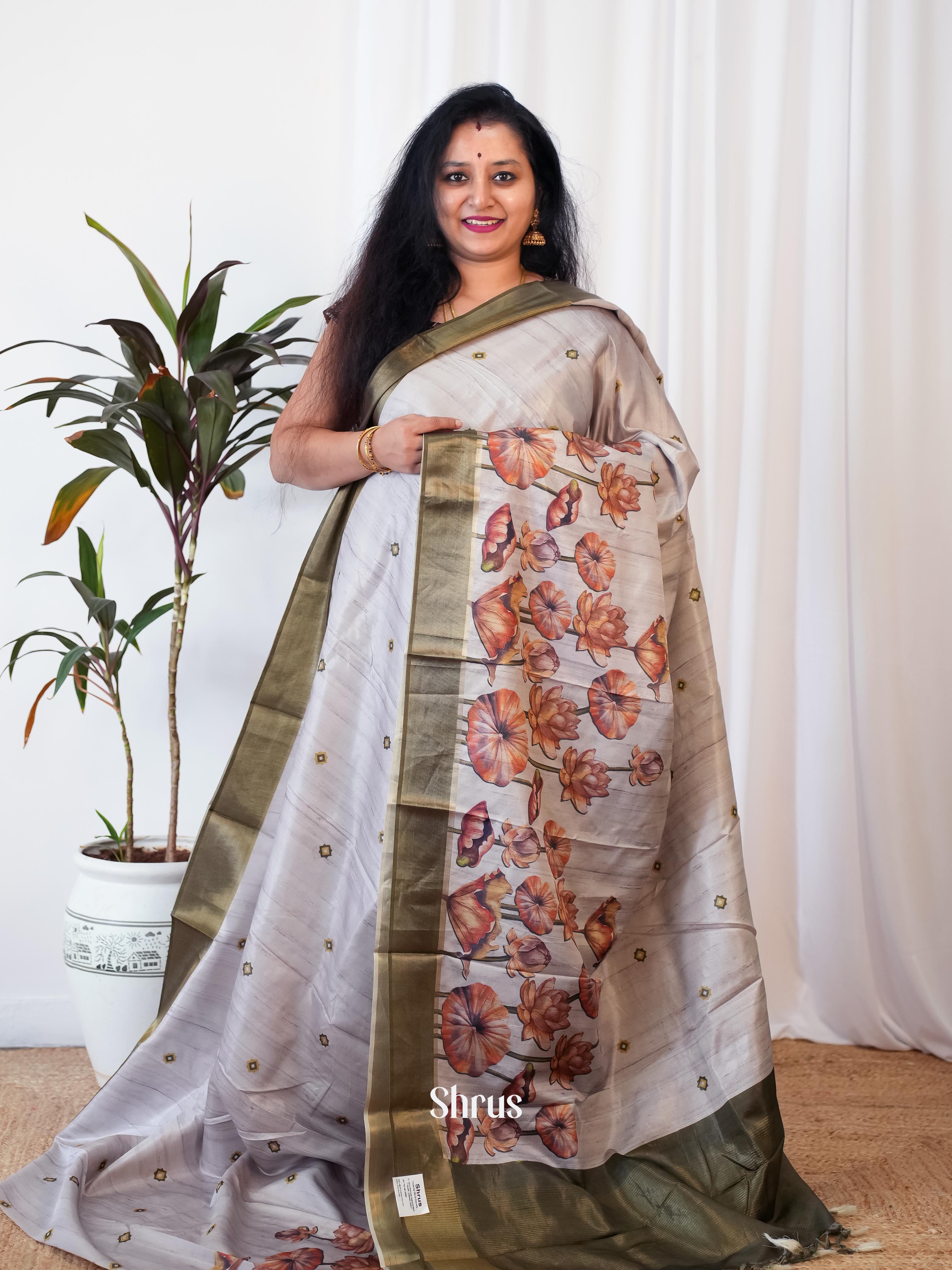 CIS06473 - Printed Tussar Saree