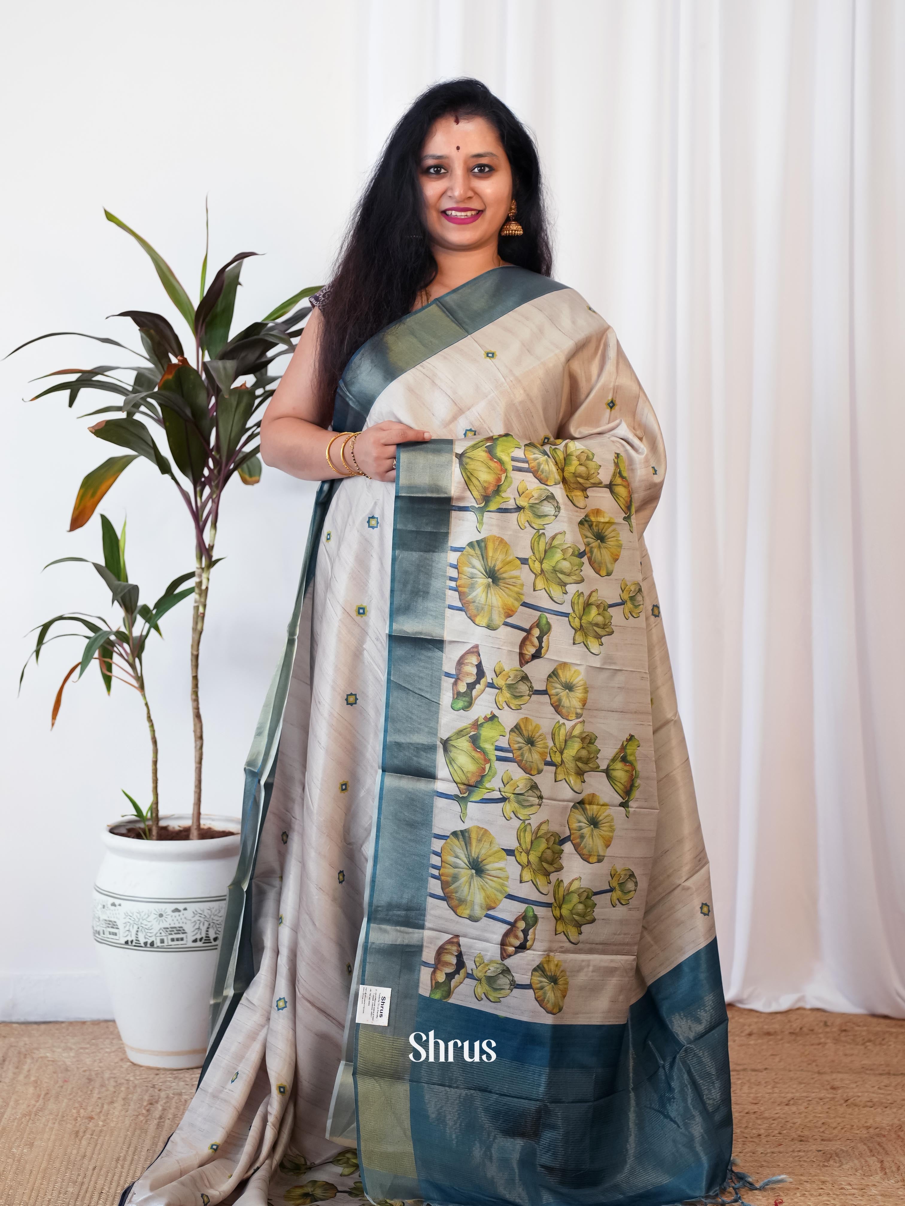 CIS06475 - Printed Tussar Saree