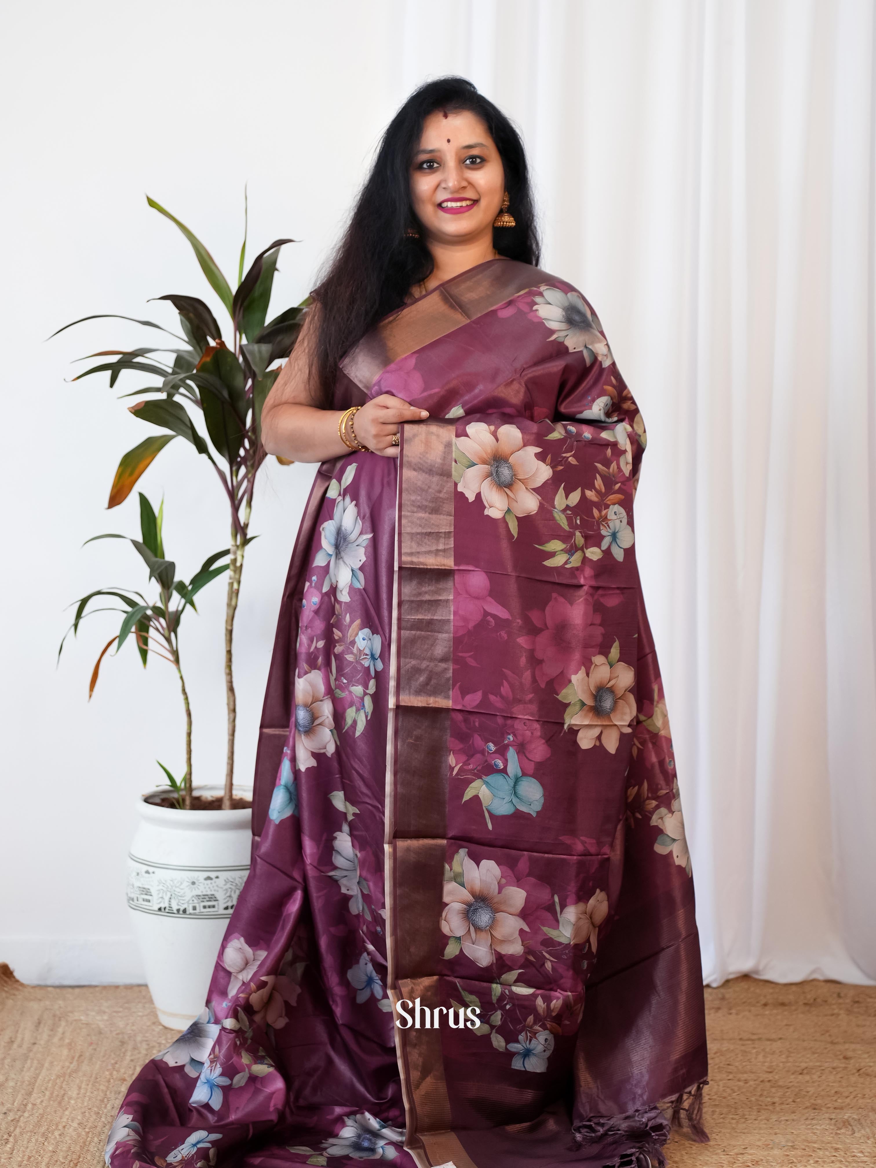 CIS06496 - Printed Tussar Saree