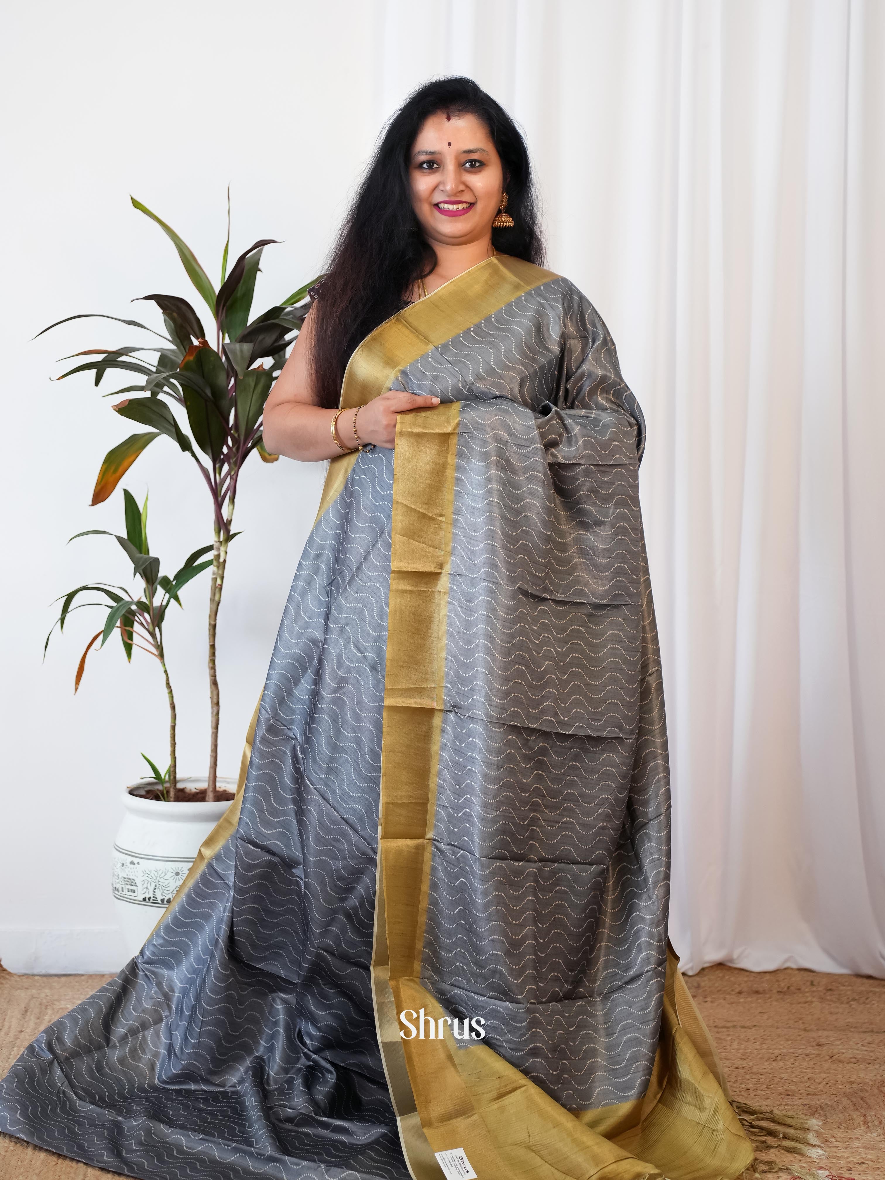 CIS06517 - Printed Tussar Saree