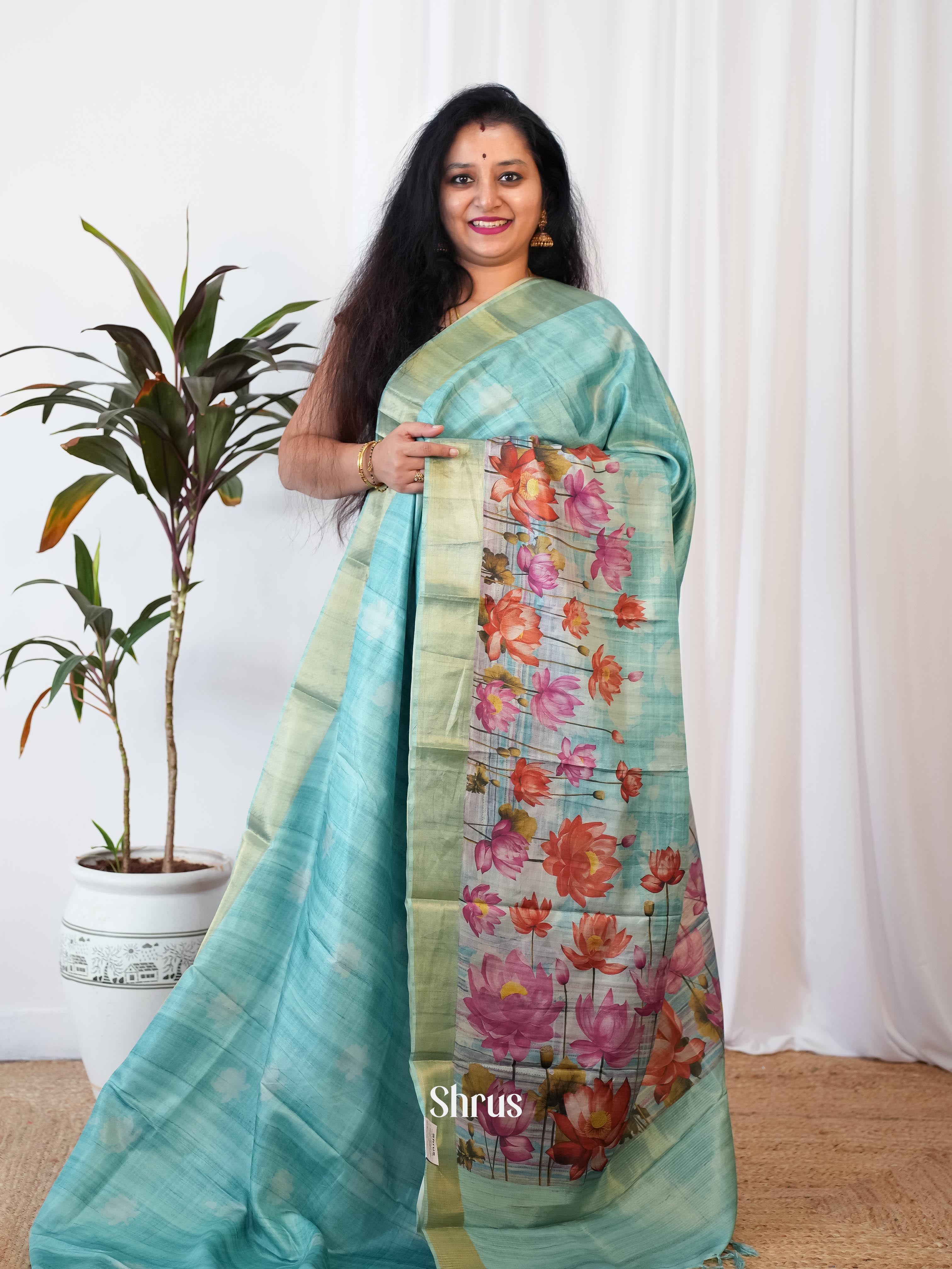 CIS06531 - Printed Tussar Saree